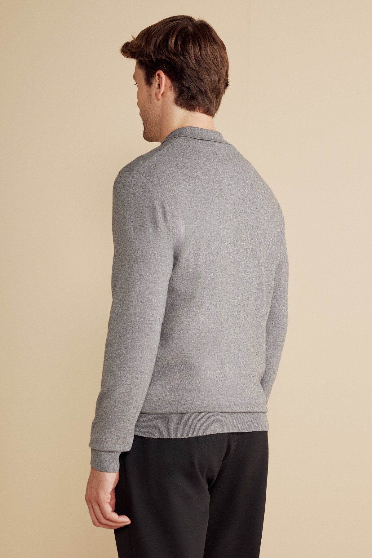 Yün Karışımlı Polo Yaka Basic Kazak BBFW25MKL009107 | Brooks Brothers