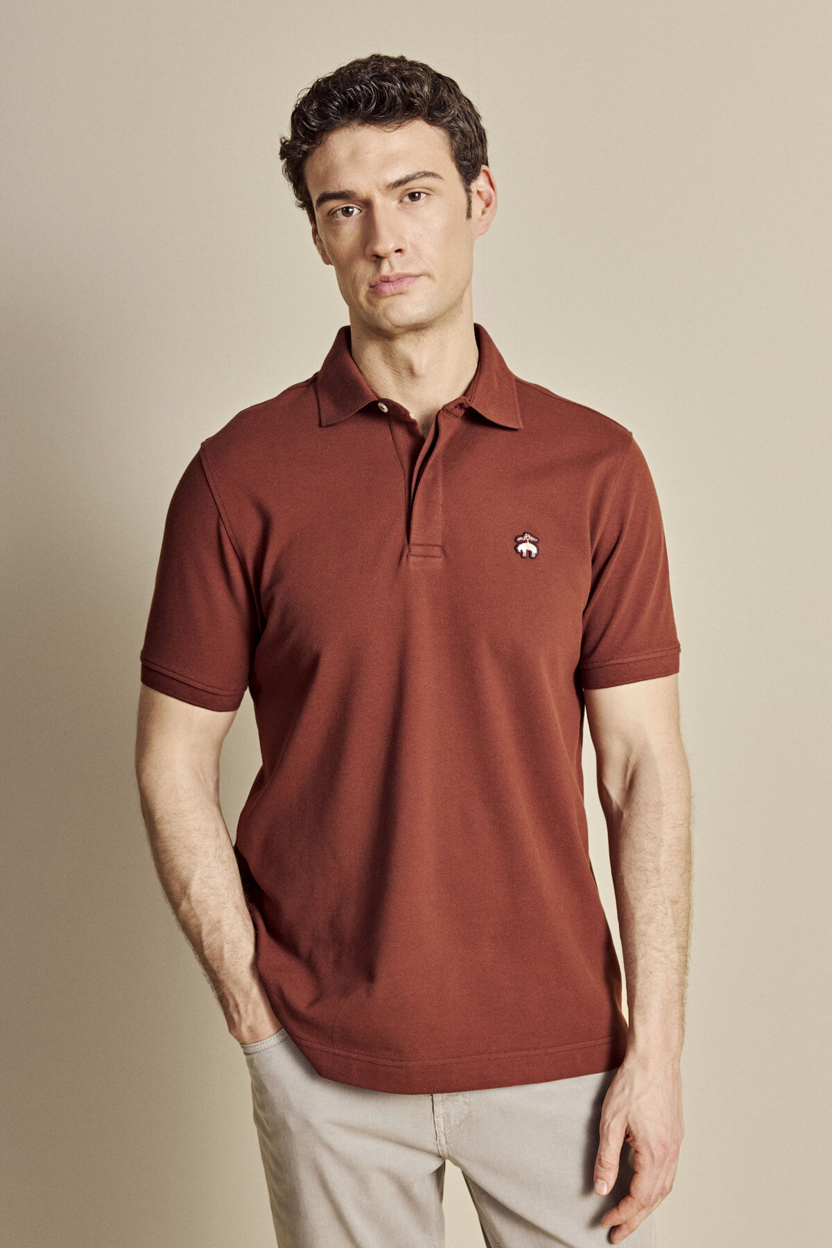 Pamuk Karışımlı Polo Yaka Likralı Pike T-shirt BBSS26MTS001439