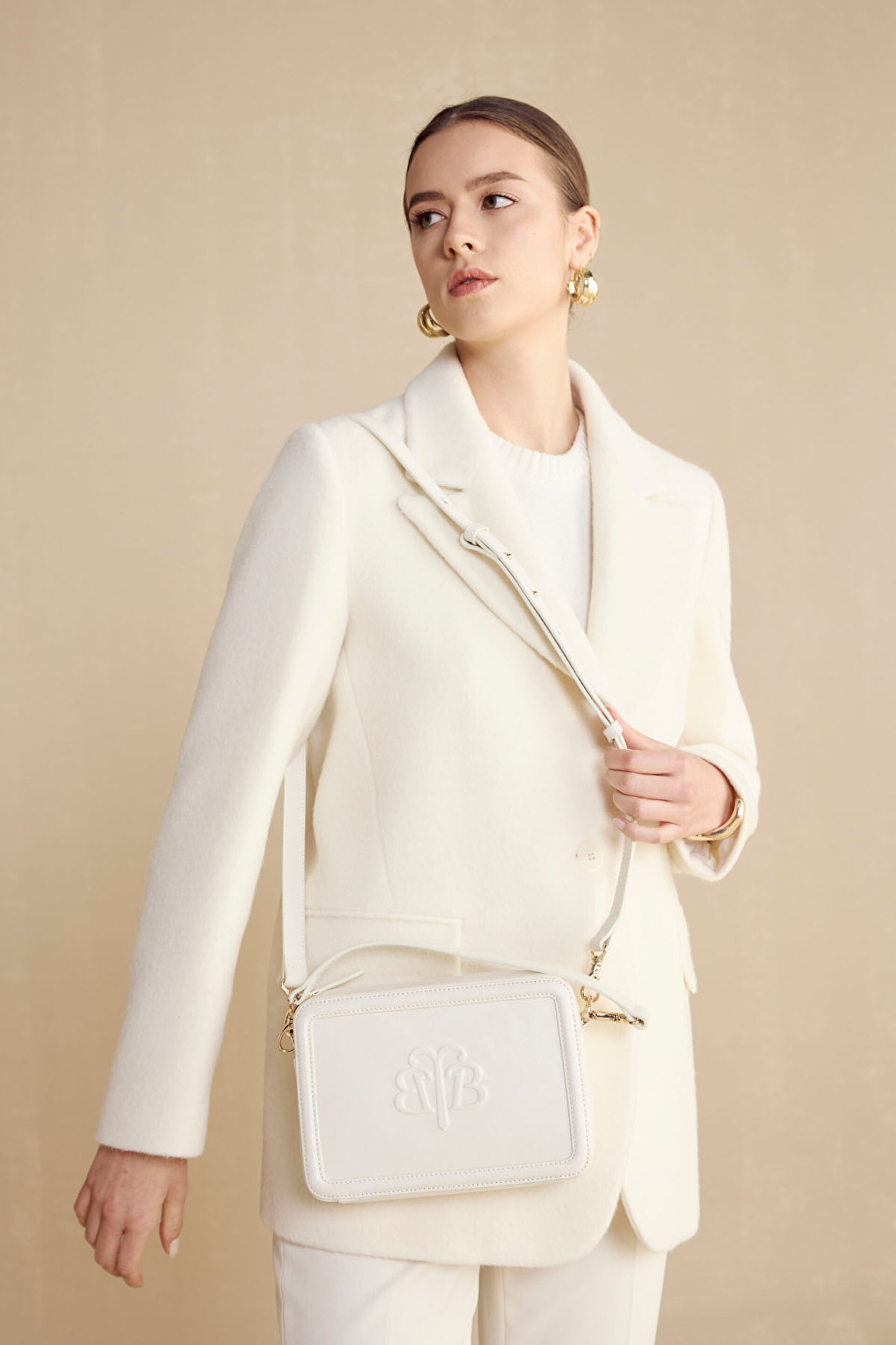 100 Deri Logo Detaylı Omuz Çantası BBFW24FBG001148 | Brooks Brothers