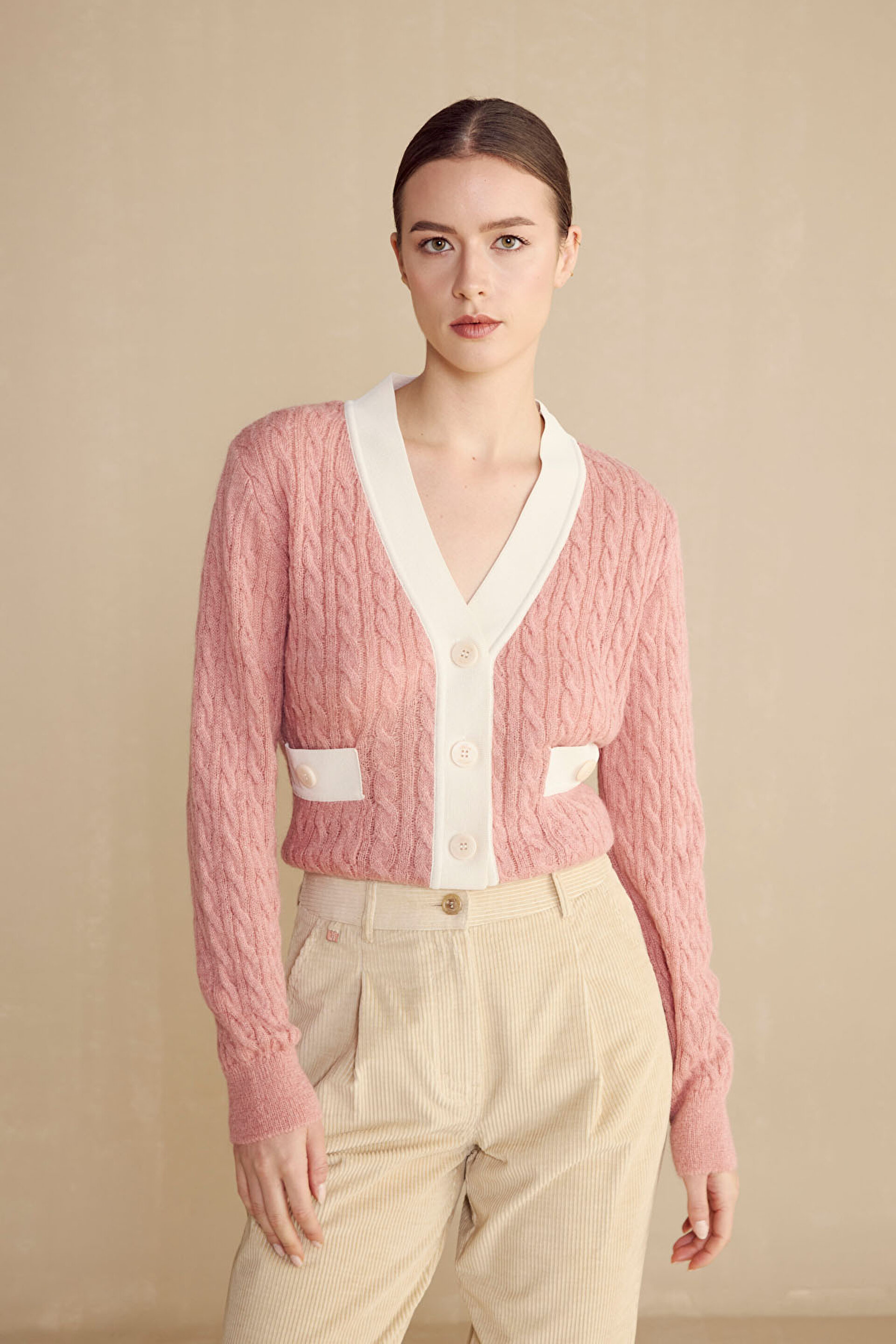 Cepli Triko Yün Kadın Hırka BBFW24FKS001103 | Brooks Brothers
