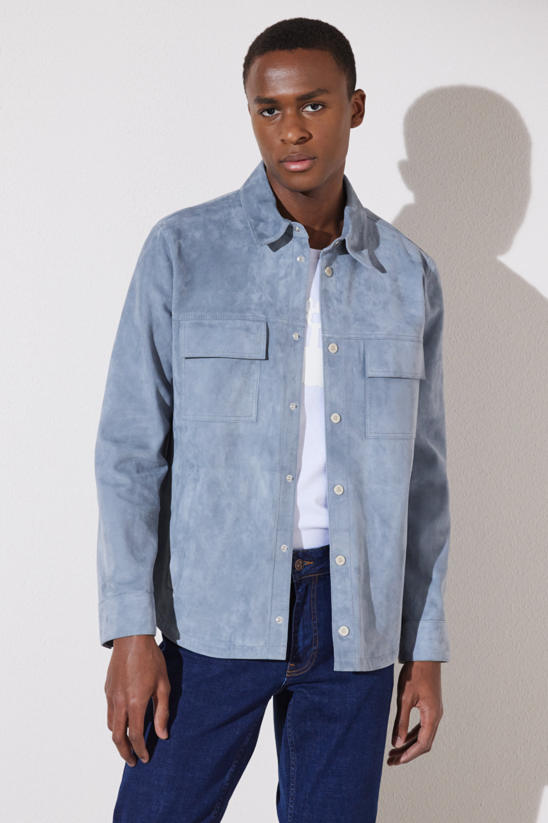 Cepli Süet Gömlek Ceket BBSP23MLS001115 | Brooks Brothers