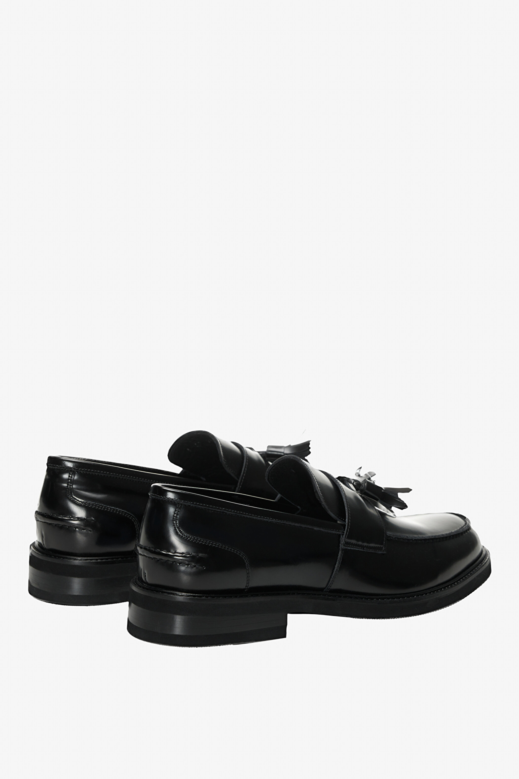 100% Deri Püskül Detaylı Loafer - Siyah (görsel 6)