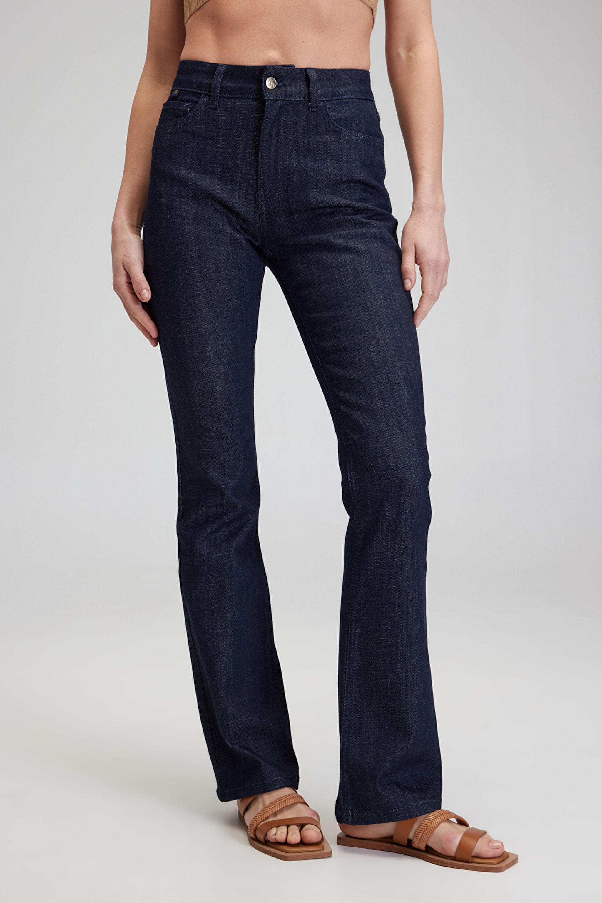 Pamuklu 5 Cep Denim Pantolon - Lacivert (görsel 5)
