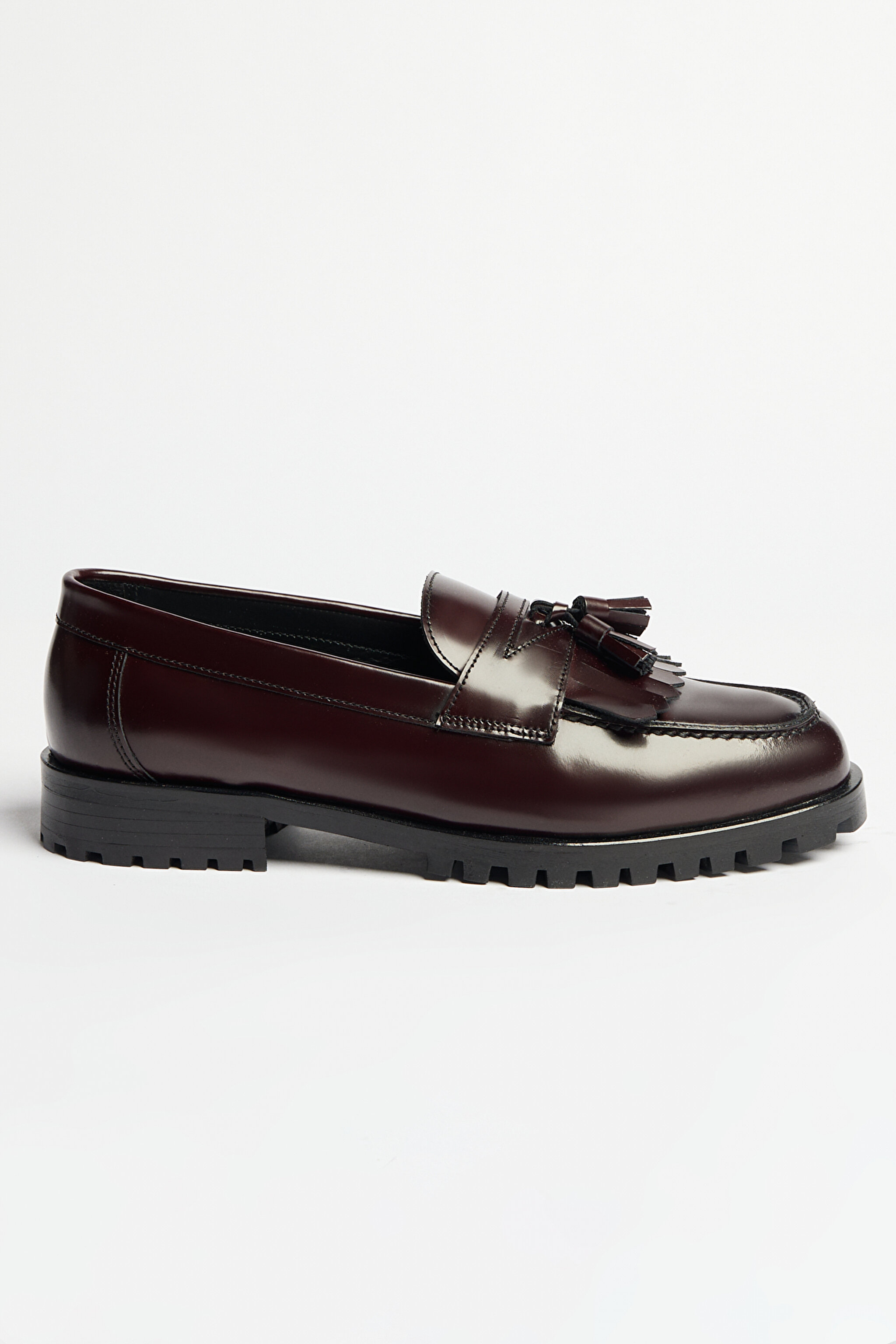 %100 Deri Loafer Ayakkabı - Bordo