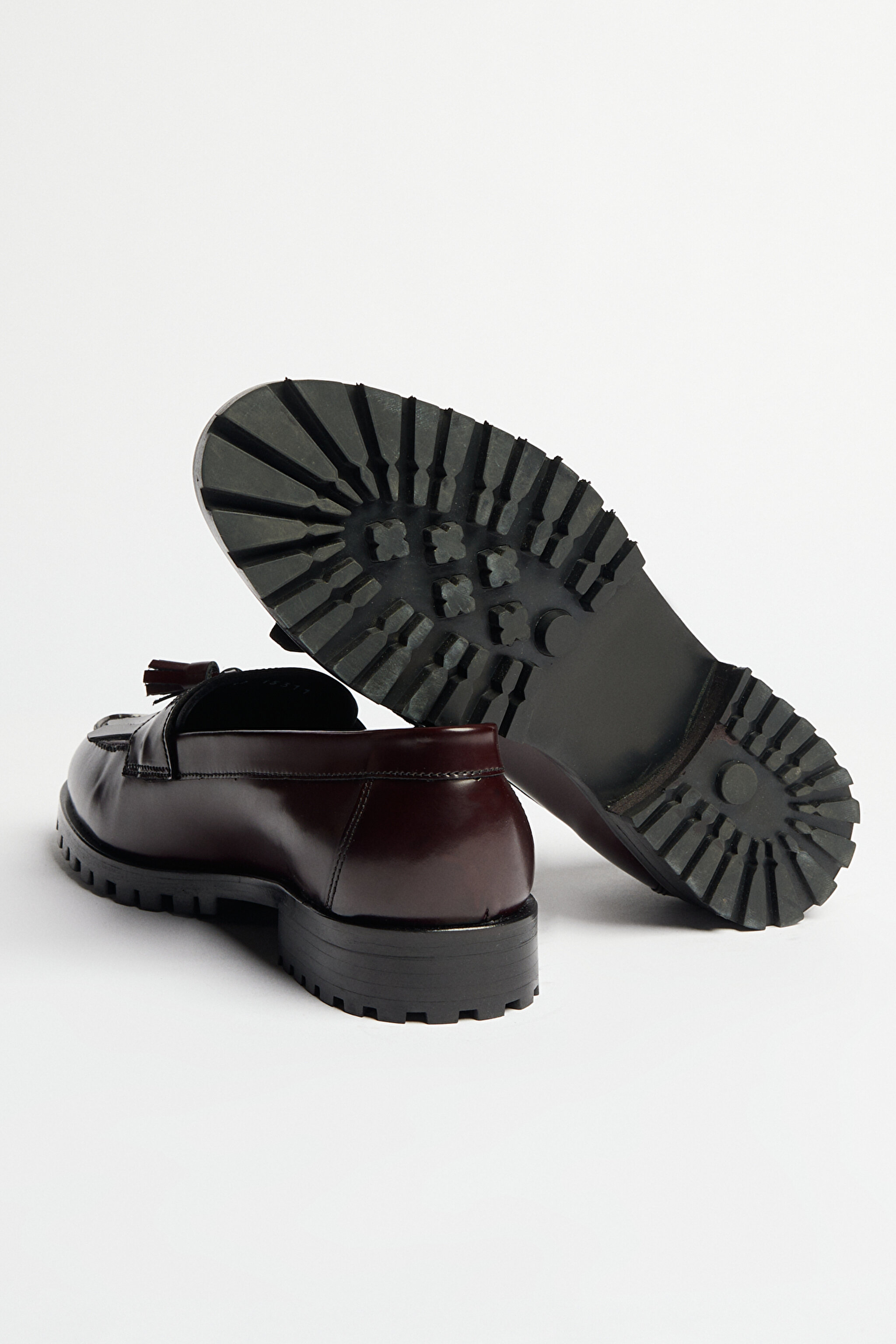 %100 Deri Loafer Ayakkabı - Bordo (görsel 4)