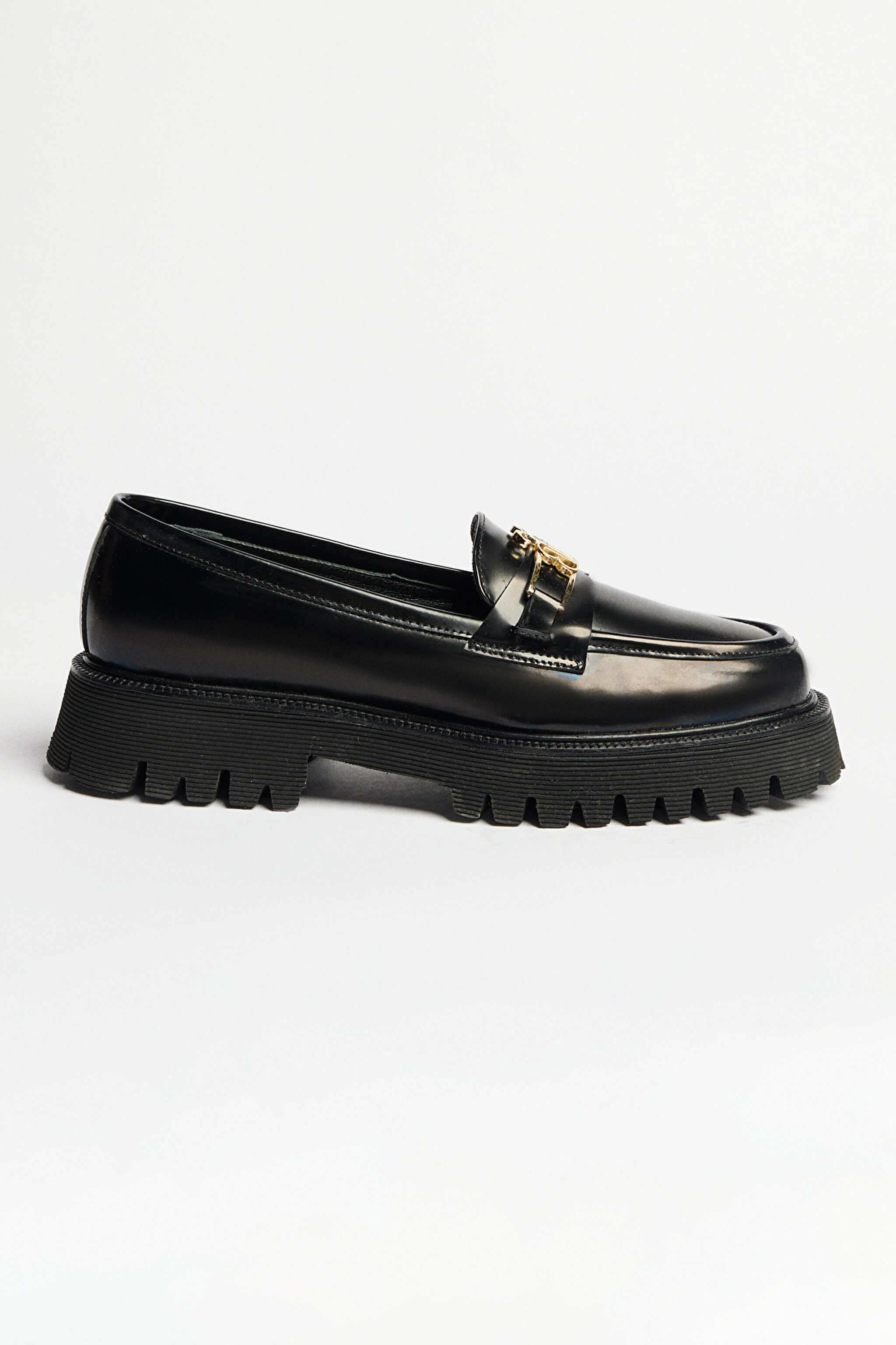 %100 Deri Loafer Ayakkabı - Siyah
