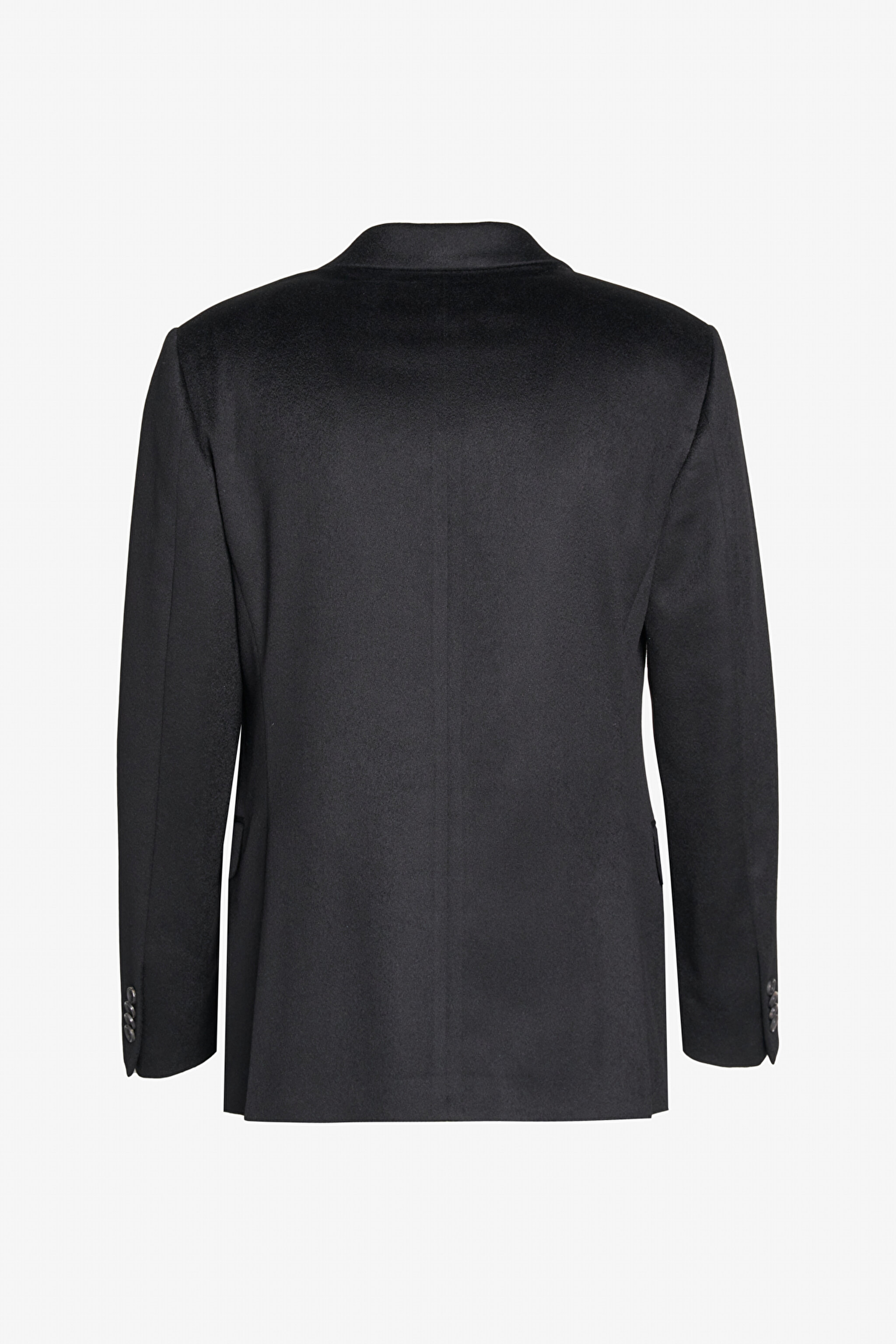 %100 Kaşmir Regular Fit Sivri Yaka Ceket - Siyah (görsel 2)