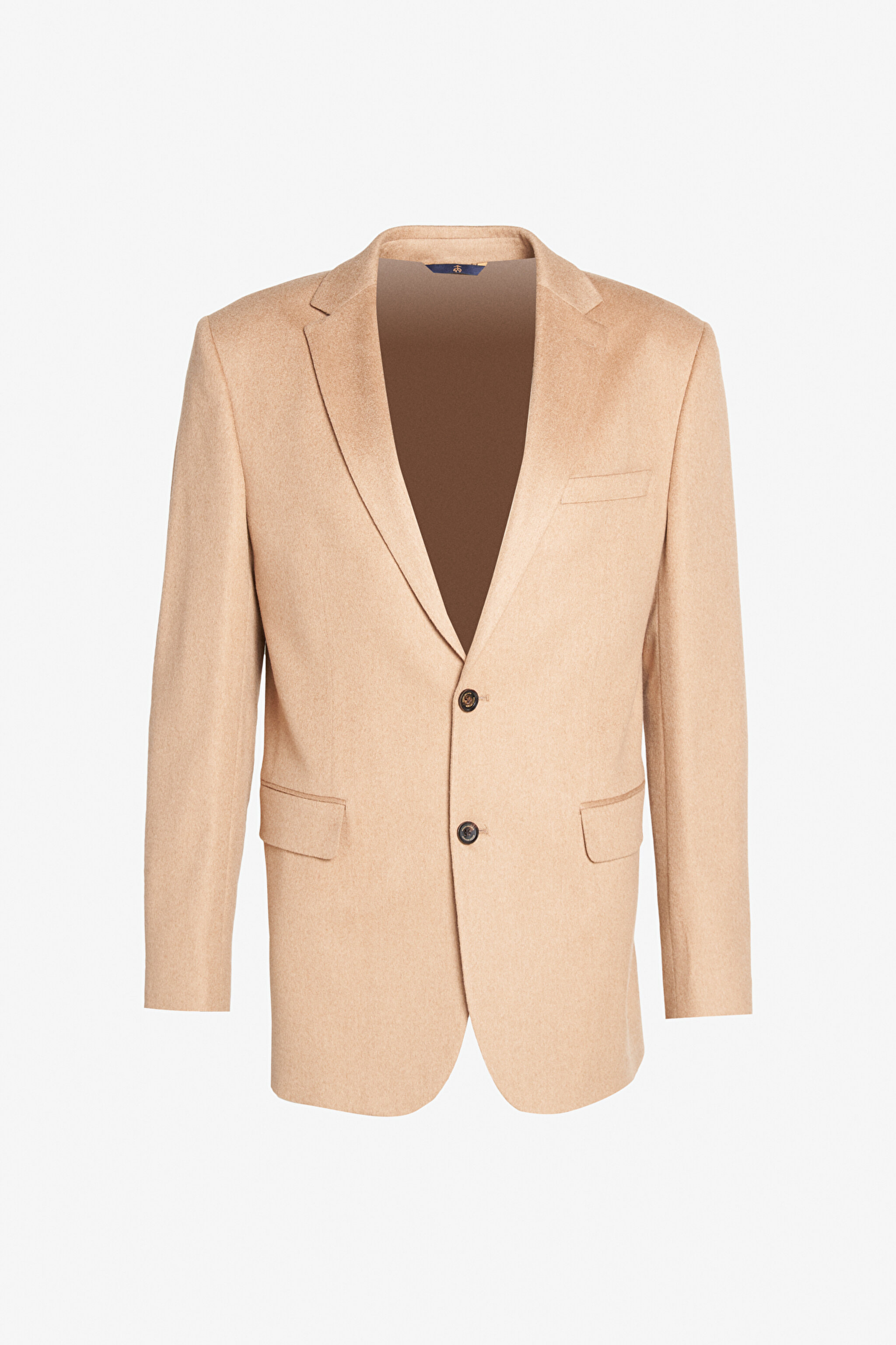%100 Kaşmir Regular Fit Mono Yaka Ceket - Camel (görsel 7)