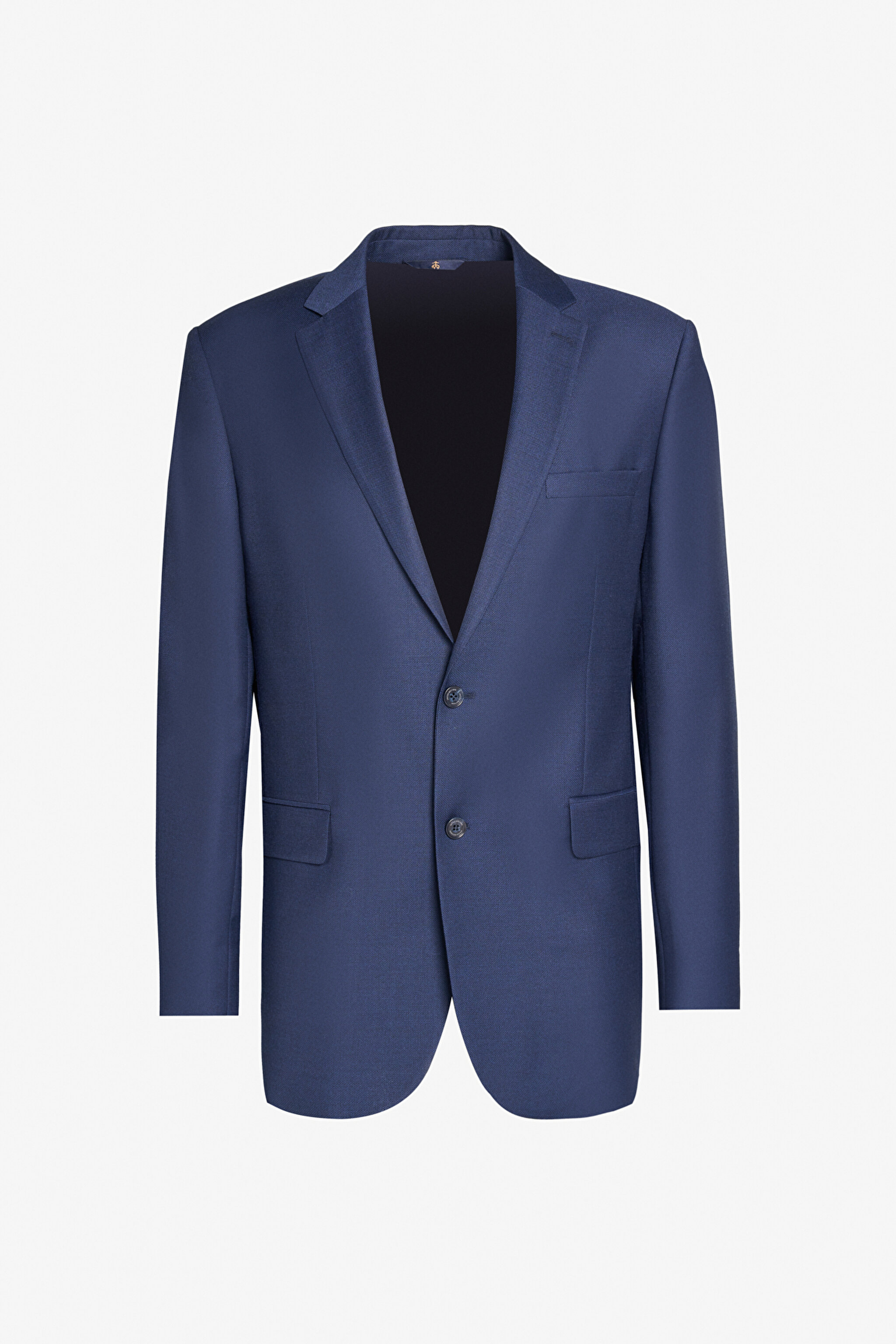 Yünlü Regular Fit Mono Yaka Ceket - Lacivert