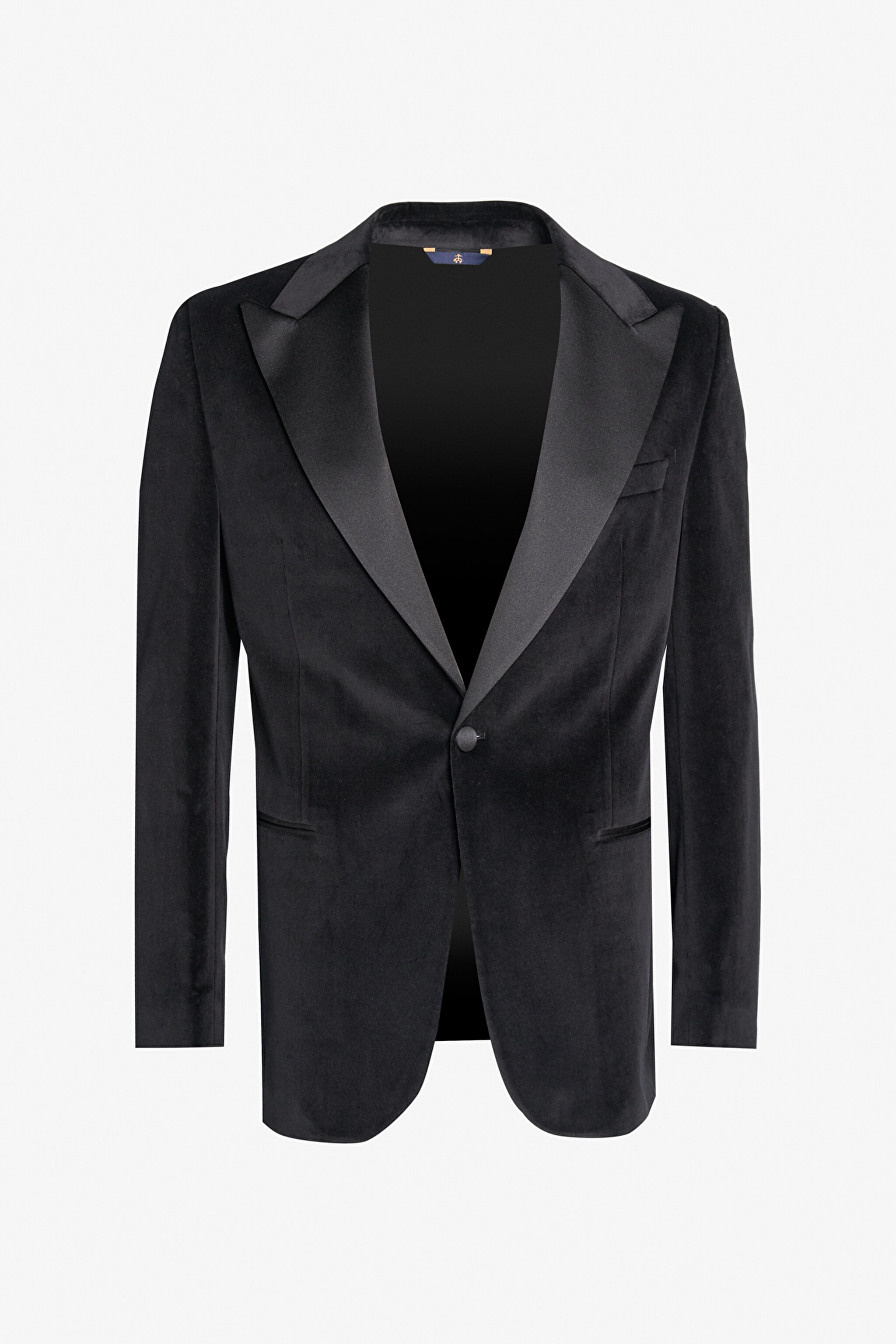 %100 Pamuk Slim Fit Sivri Yaka Ceket - Siyah (görsel 8)