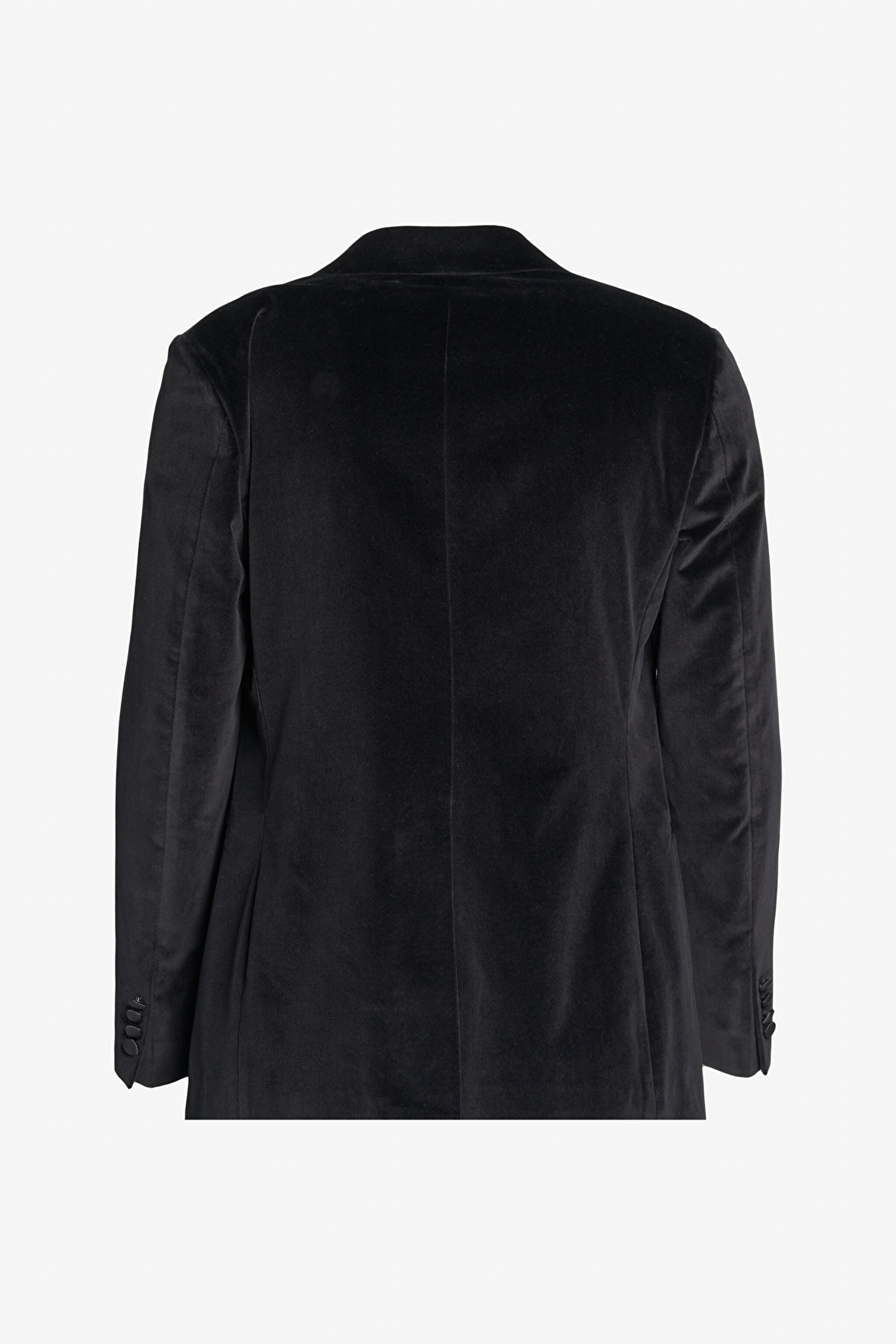 %100 Pamuk Slim Fit Sivri Yaka Ceket - Siyah (görsel 9)
