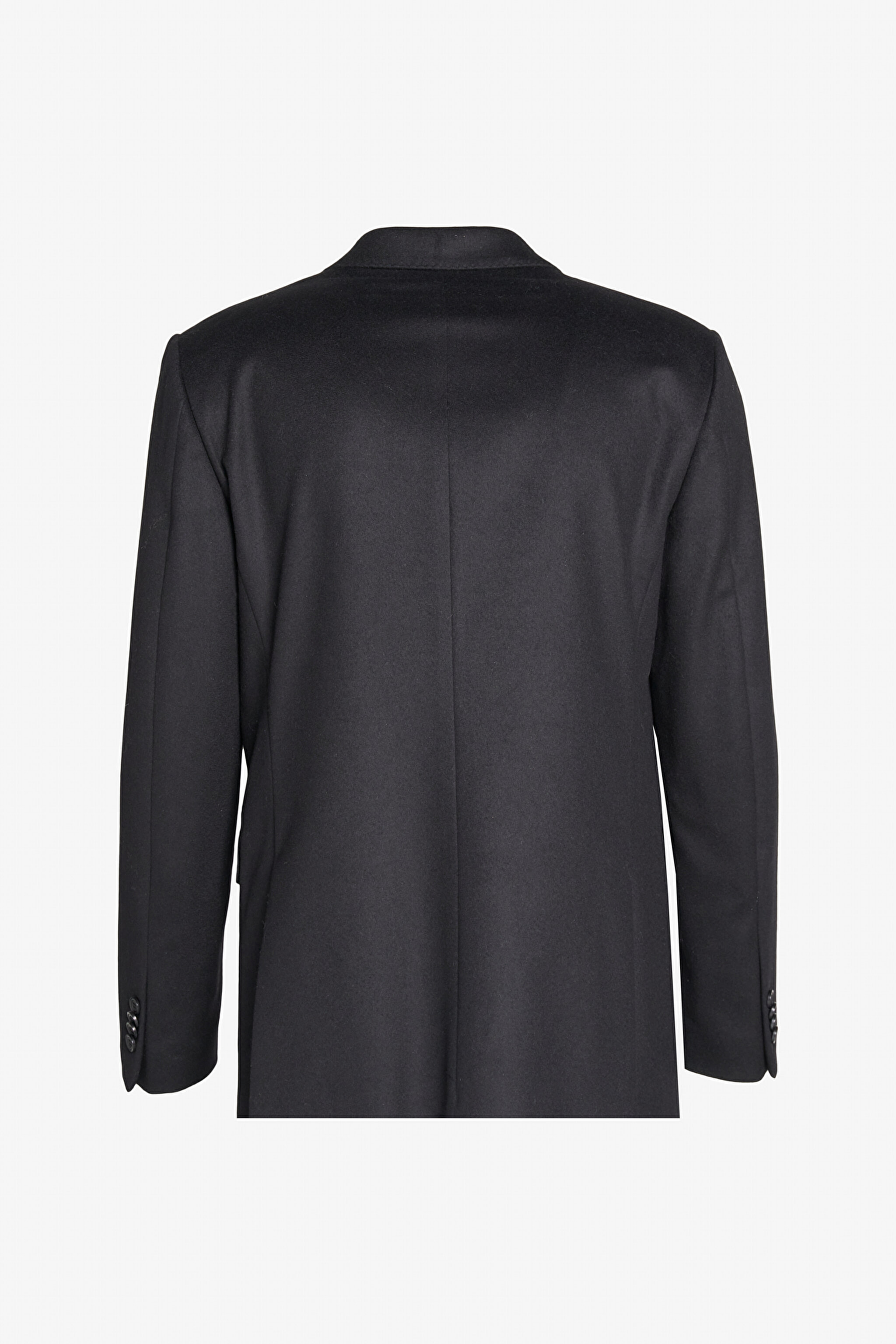 %100 Yün Slim Fit Mono Yaka Desenli Ceket - Mavi Ekoseli (görsel 8)