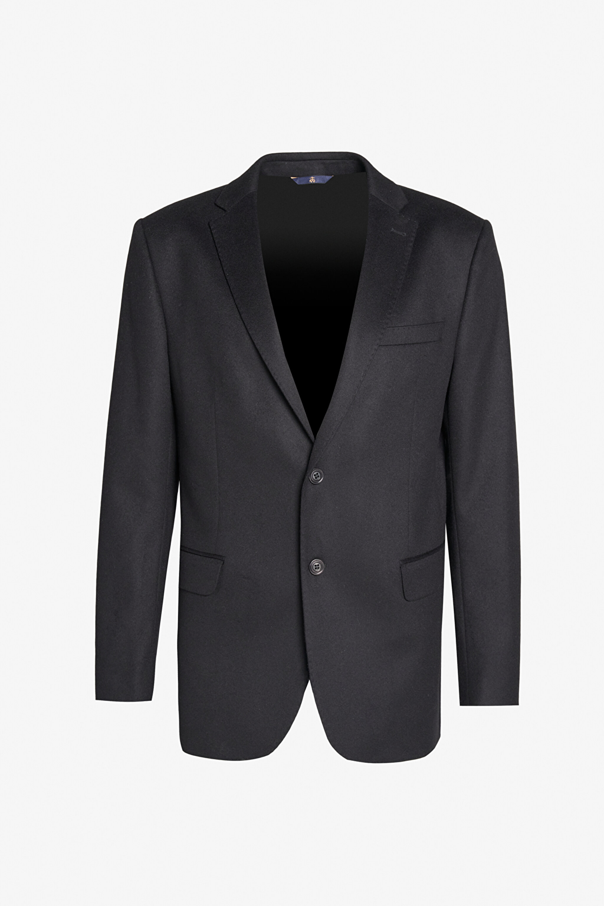 Yün Kaşmir Karışımlı Slim Fit Mono Yaka Ceket - Siyah (görsel 4)