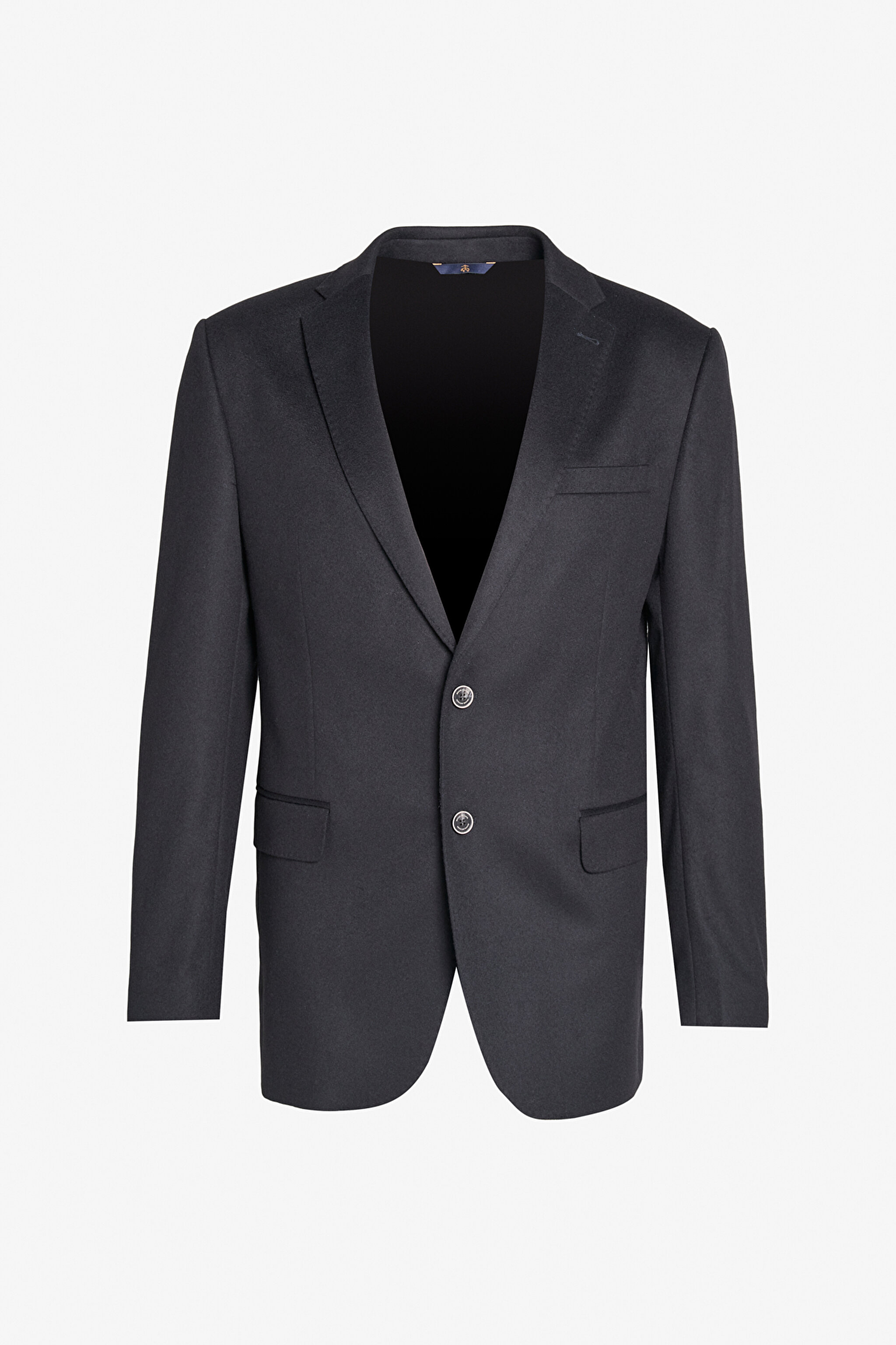 Yün Kaşmir Karışımlı Slim Fit Mono Yaka Ceket - Lacivert (görsel 11)