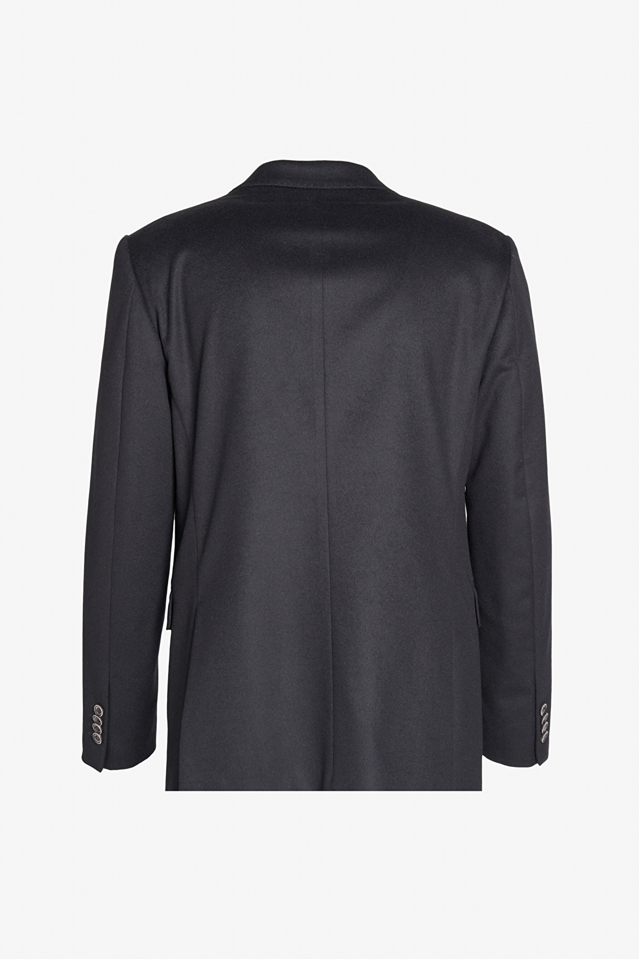 Yün Kaşmir Karışımlı Slim Fit Mono Yaka Ceket - Lacivert (görsel 12)