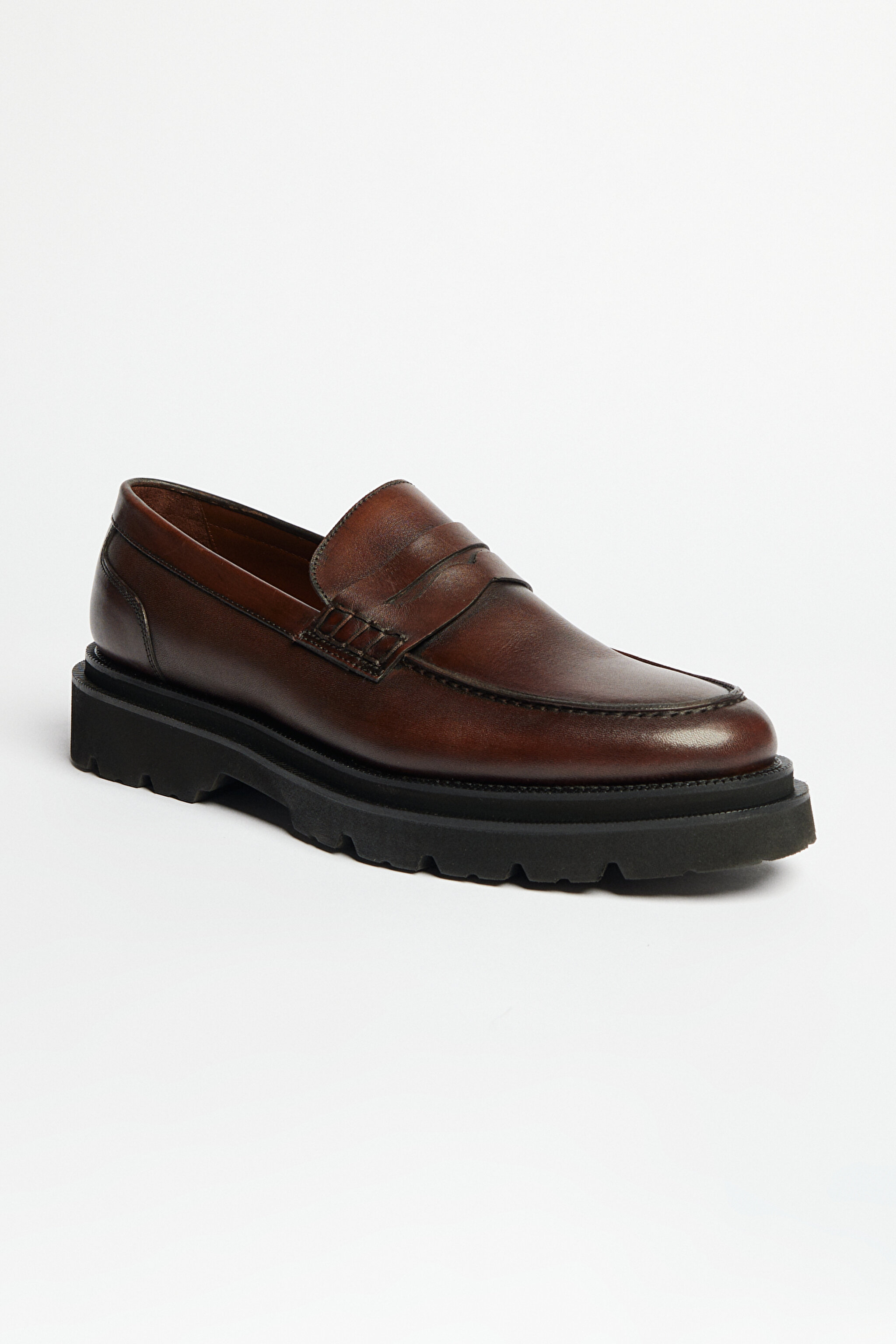 %100 Deri Loafer Ayakkabı - Kahverengi (görsel 2)