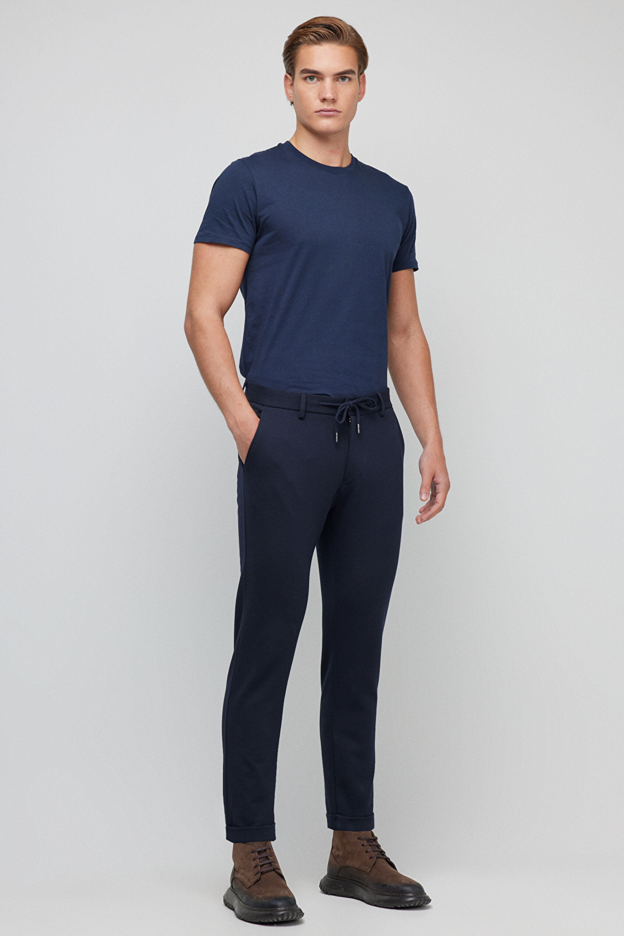Standart Fit Normal Kesim Cepli Pantolon - Lacivert (görsel 2)
