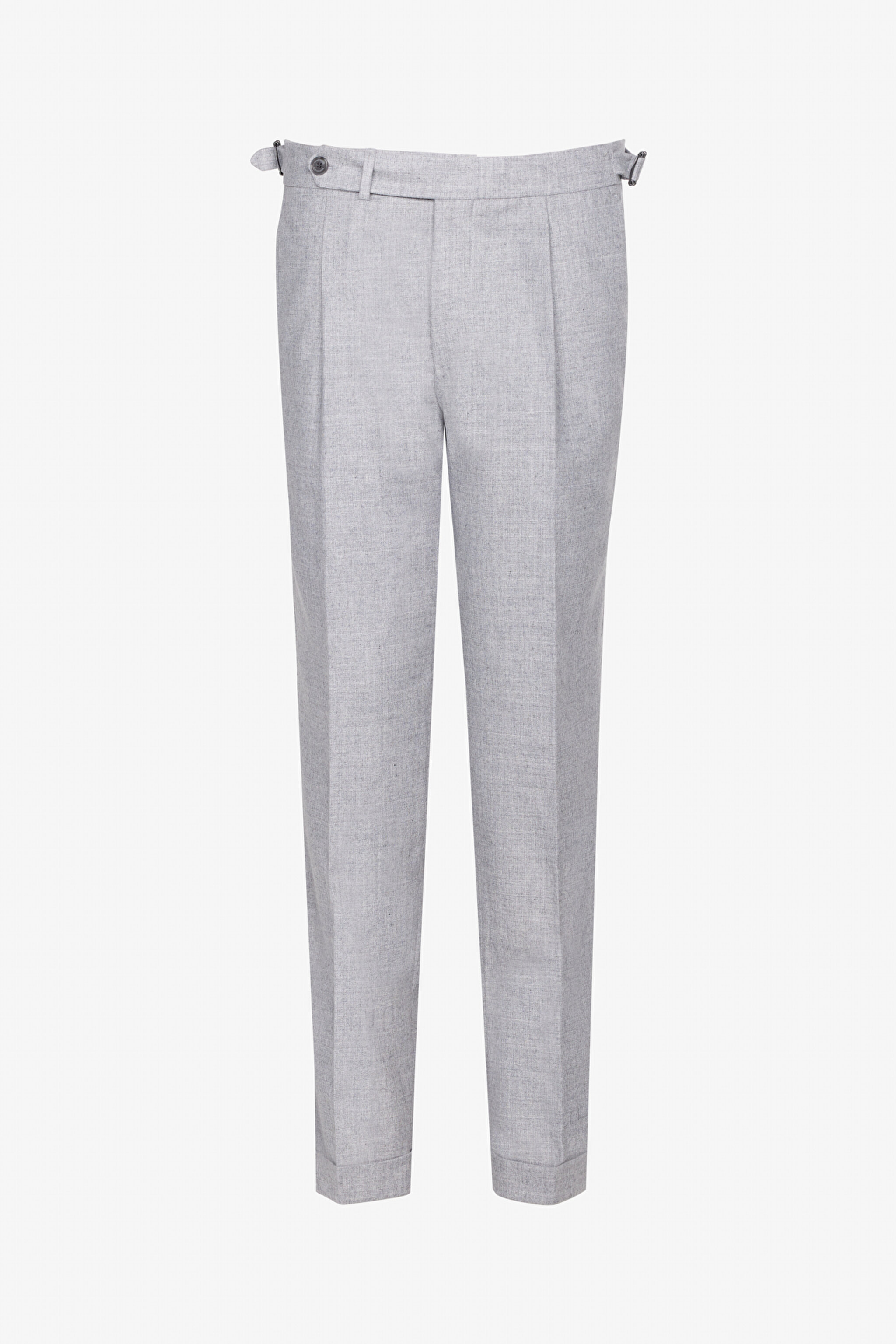 Standart Fit Normal Kesim Cepli Yün Karışımlı Pantolon - Gri