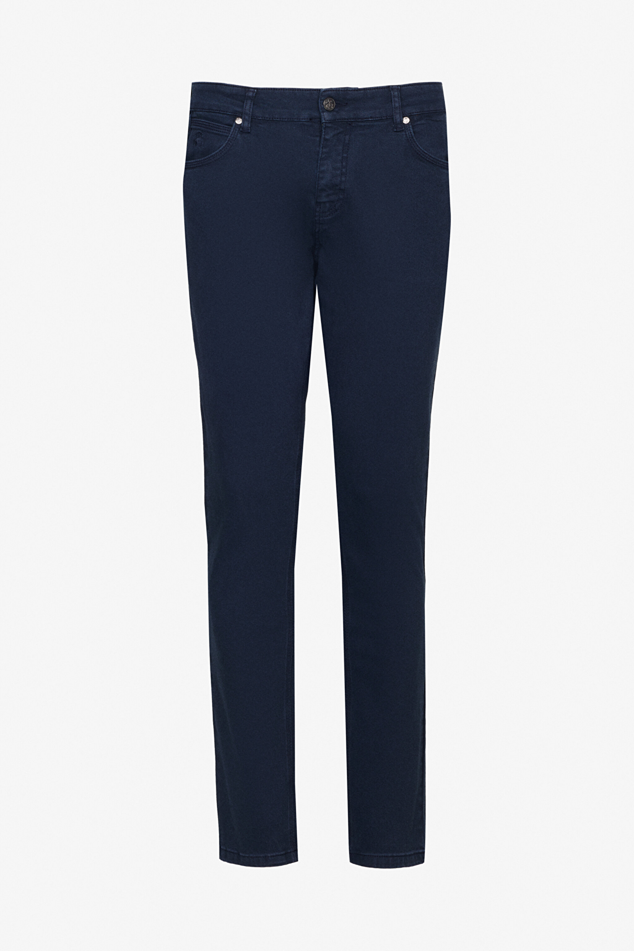 Pamuklu Slim Fit Cepli Esnek Pantolon - Lacivert