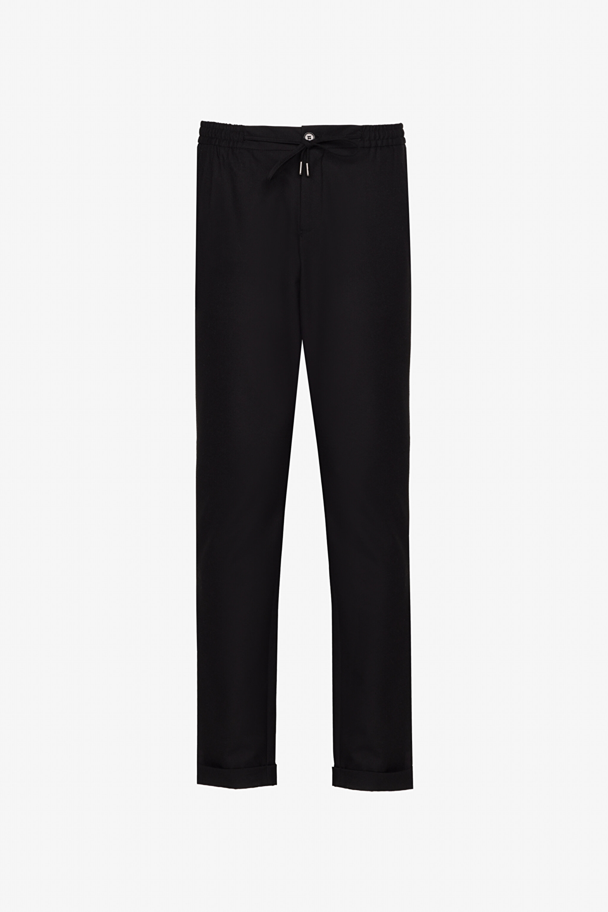 Slim Fit Desenli Jogger Pantolon - Siyah