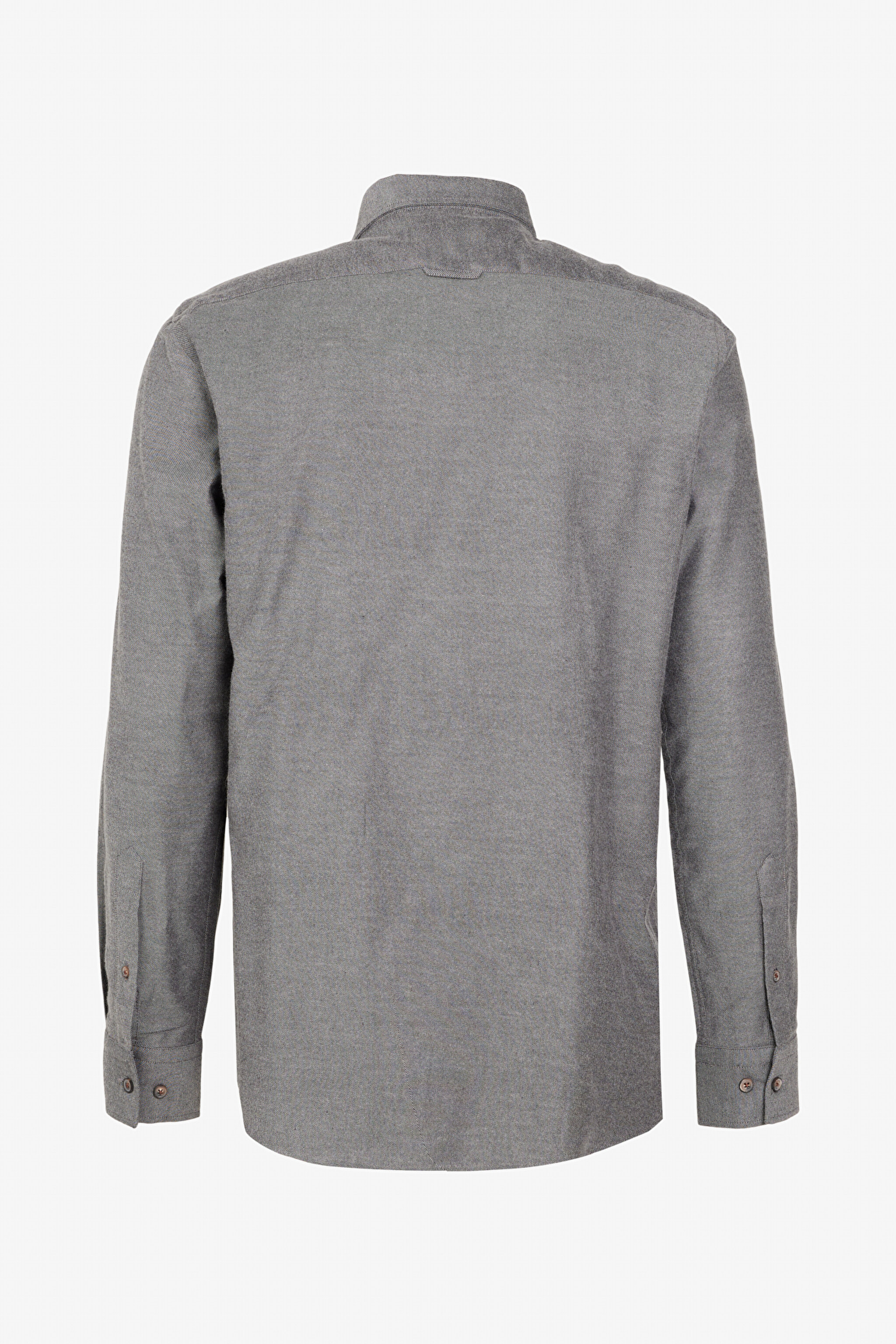 %100 Pamuk Slim Fit Düğmeli Yaka Gömlek - Antrasit (görsel 2)