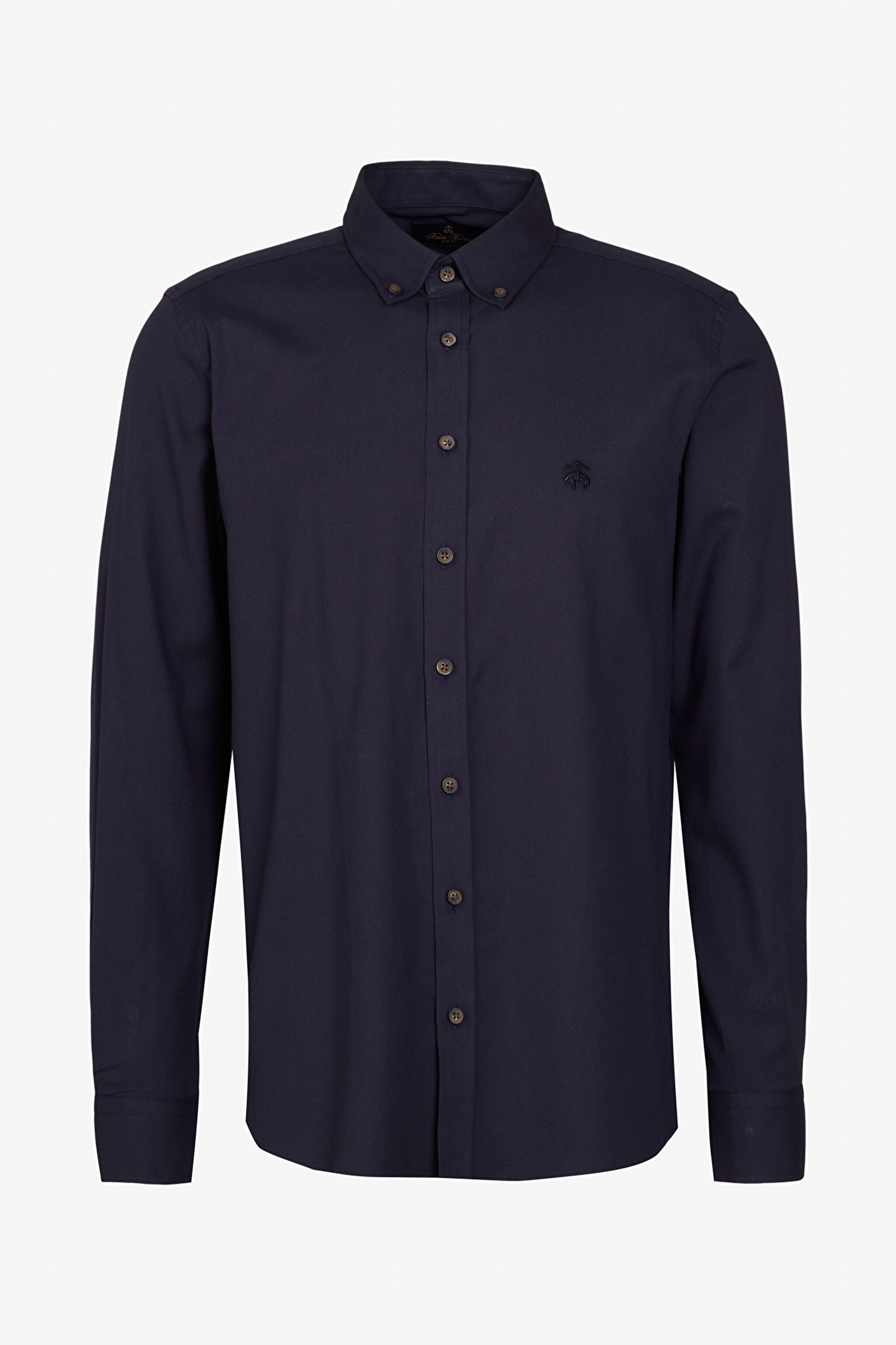Pamuklu Slim Fit Düğmeli Yaka Gömlek - Lacivert