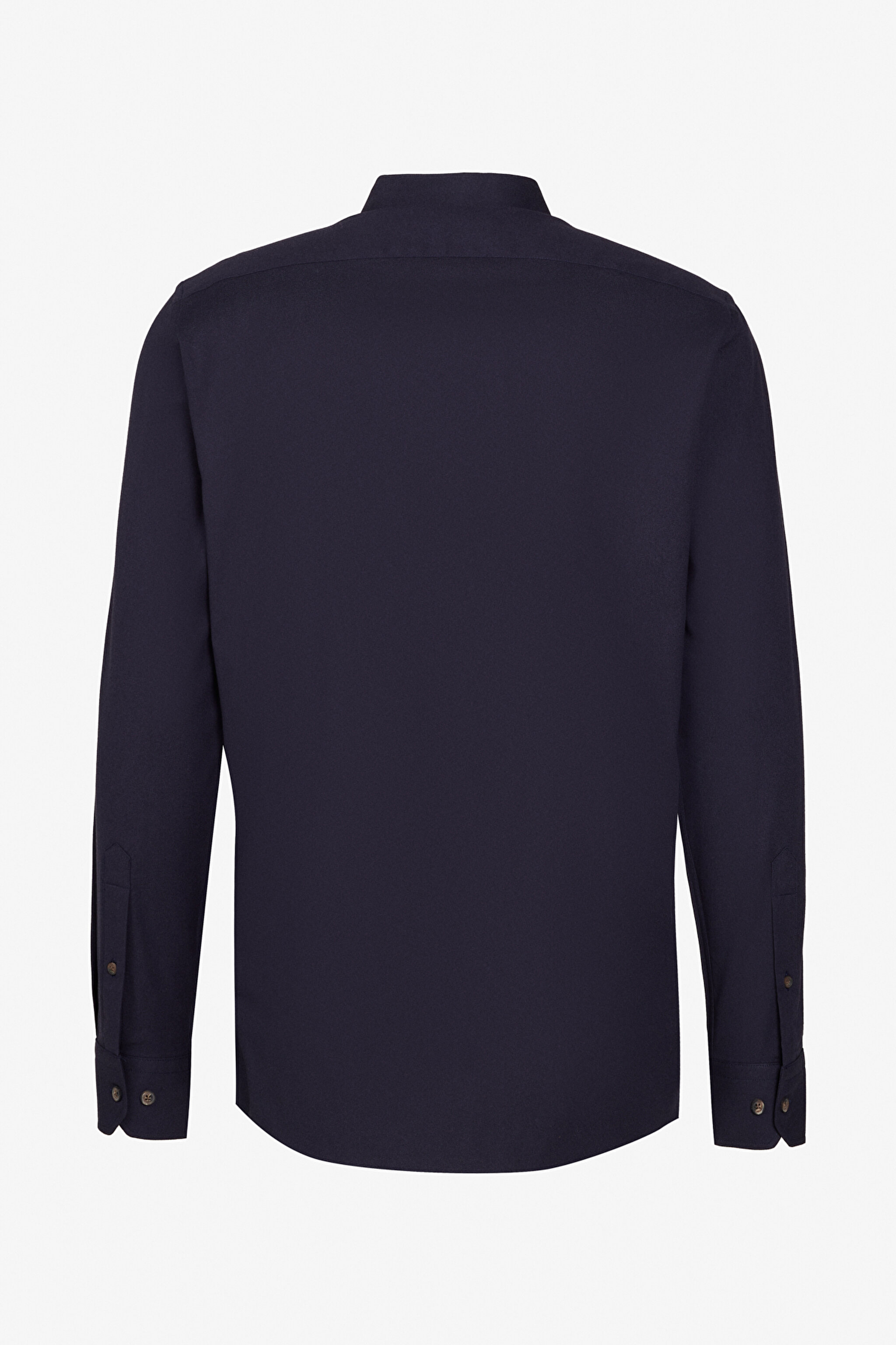 Pamuklu Slim Fit Düğmeli Yaka Gömlek - Lacivert (görsel 2)