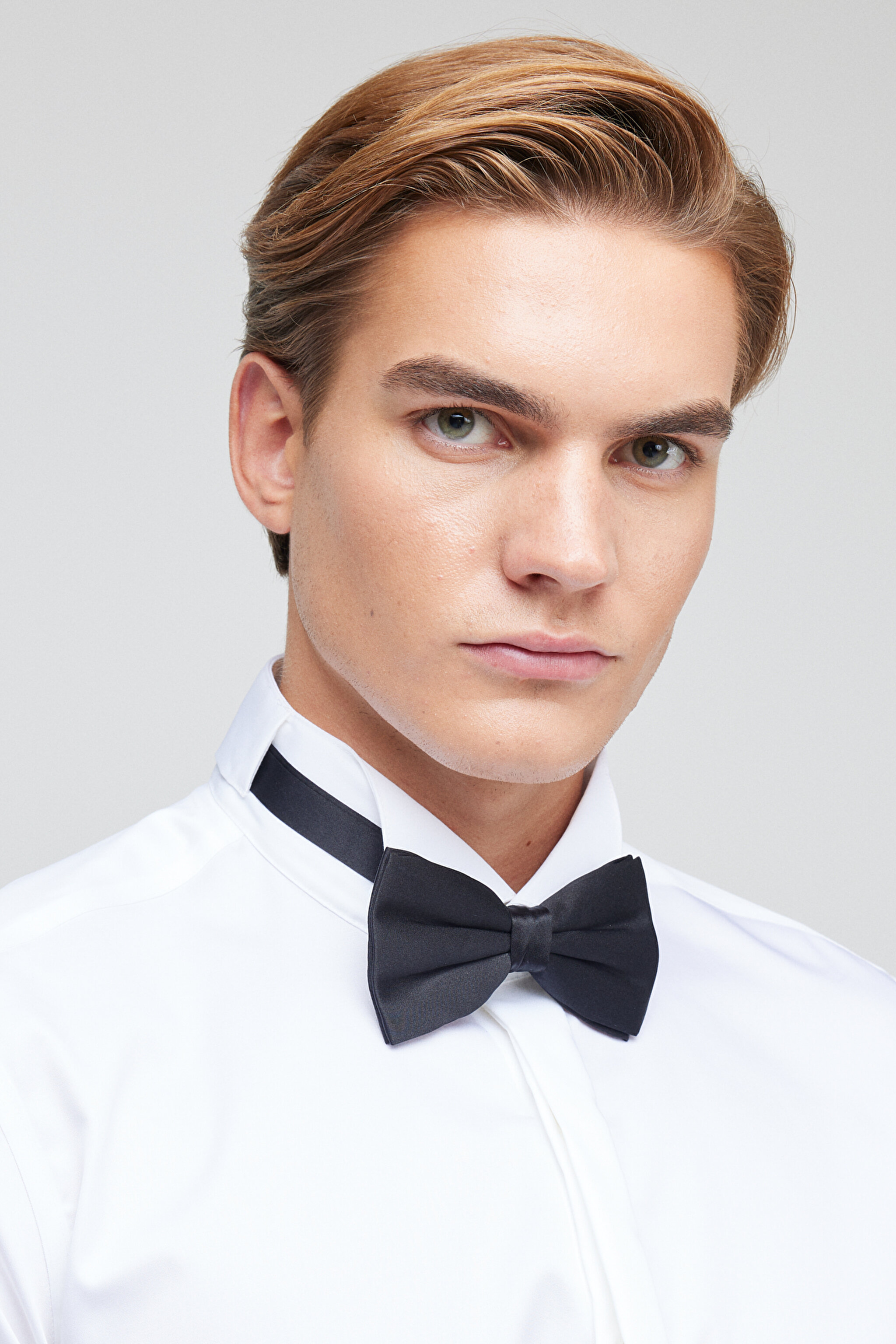 %100 Pamuk Slim Fit Ata Yaka Gömlek - Beyaz (görsel 3)