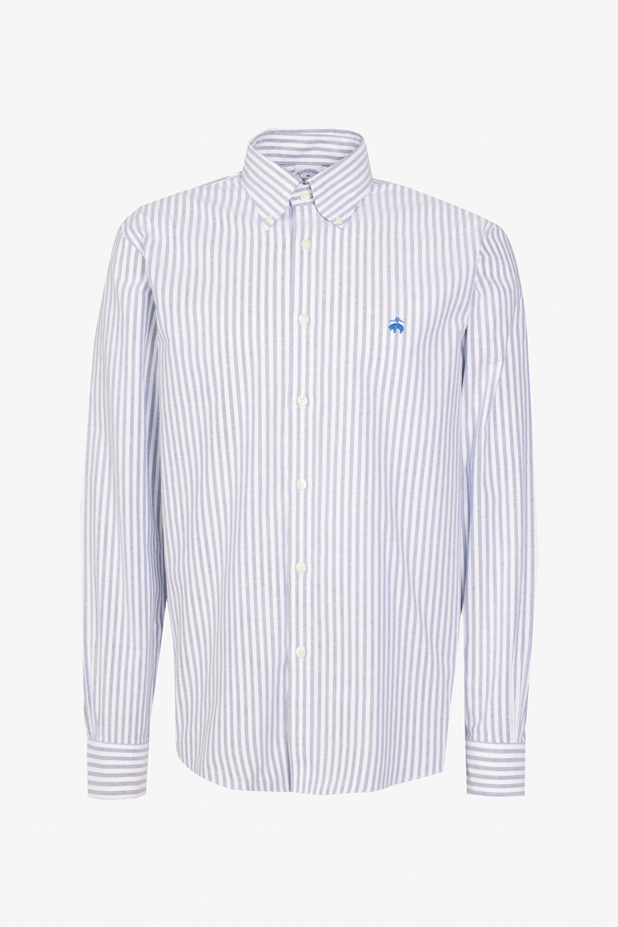 Pamuklu Regular Fit Non-Iron Gömlek - Mavi Çizgili (görsel 8)