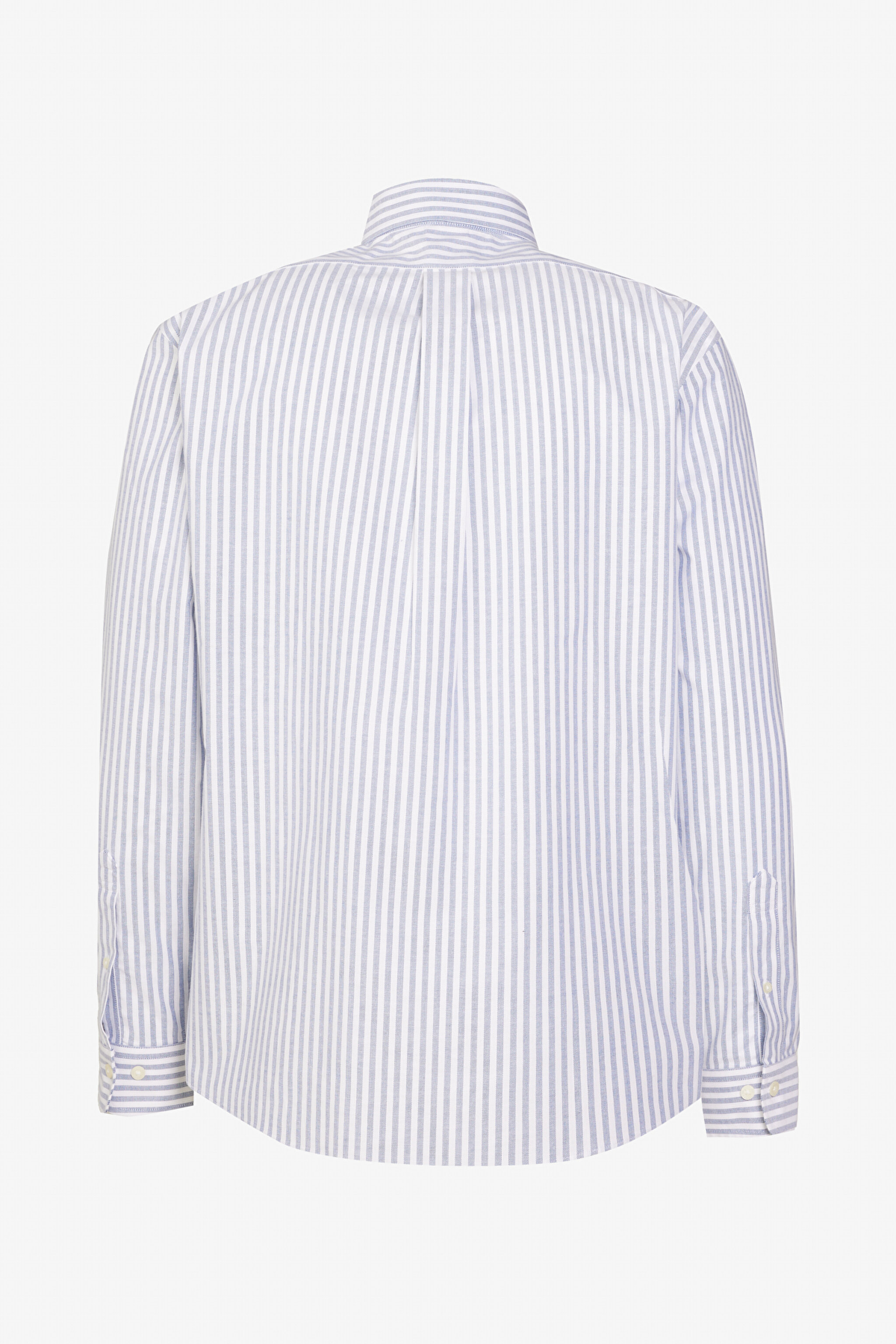 Pamuklu Regular Fit Non-Iron Gömlek - Mavi Çizgili (görsel 9)