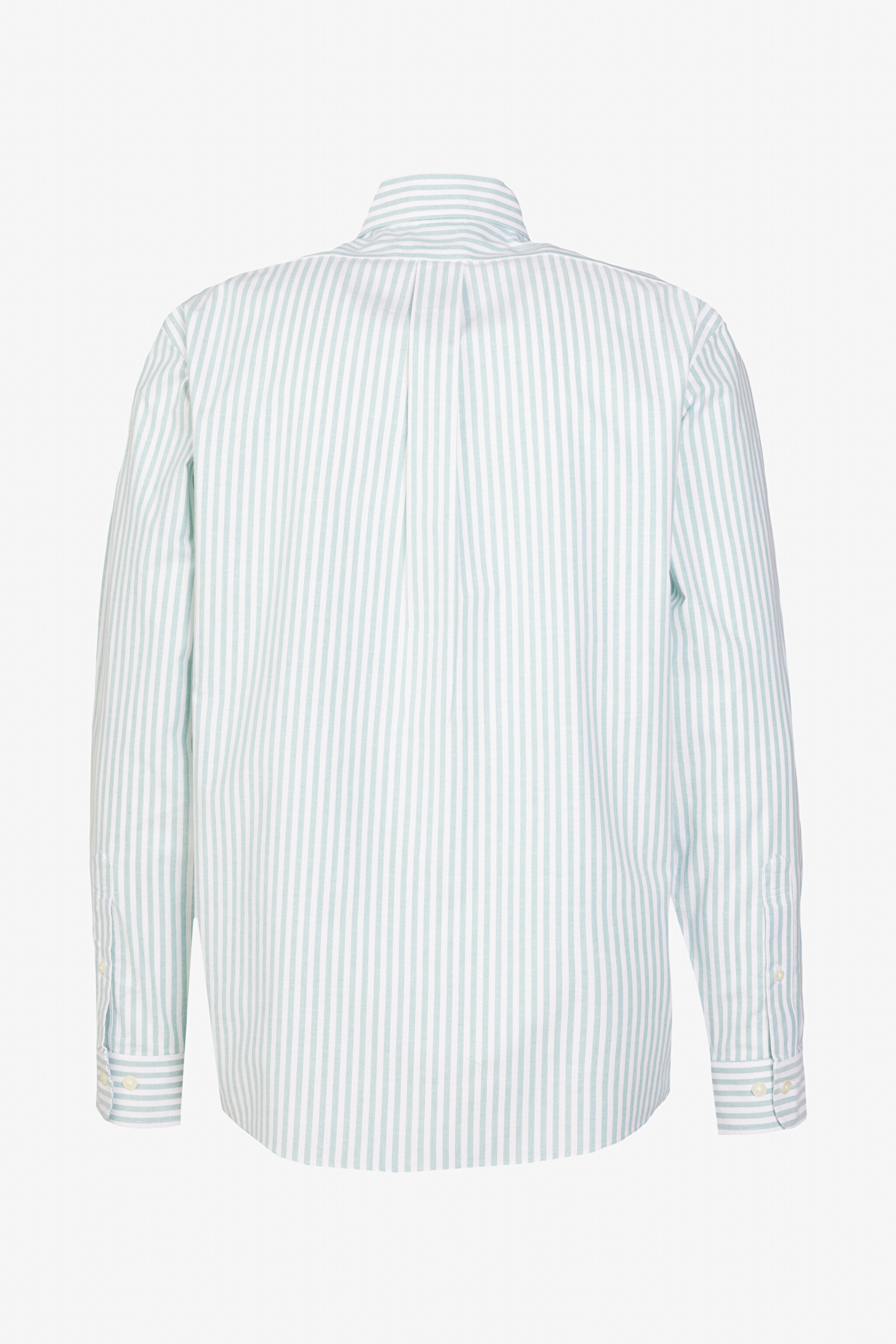 Pamuklu Regular Fit Non-Iron Gömlek - Yeşil Çizgili (görsel 2)