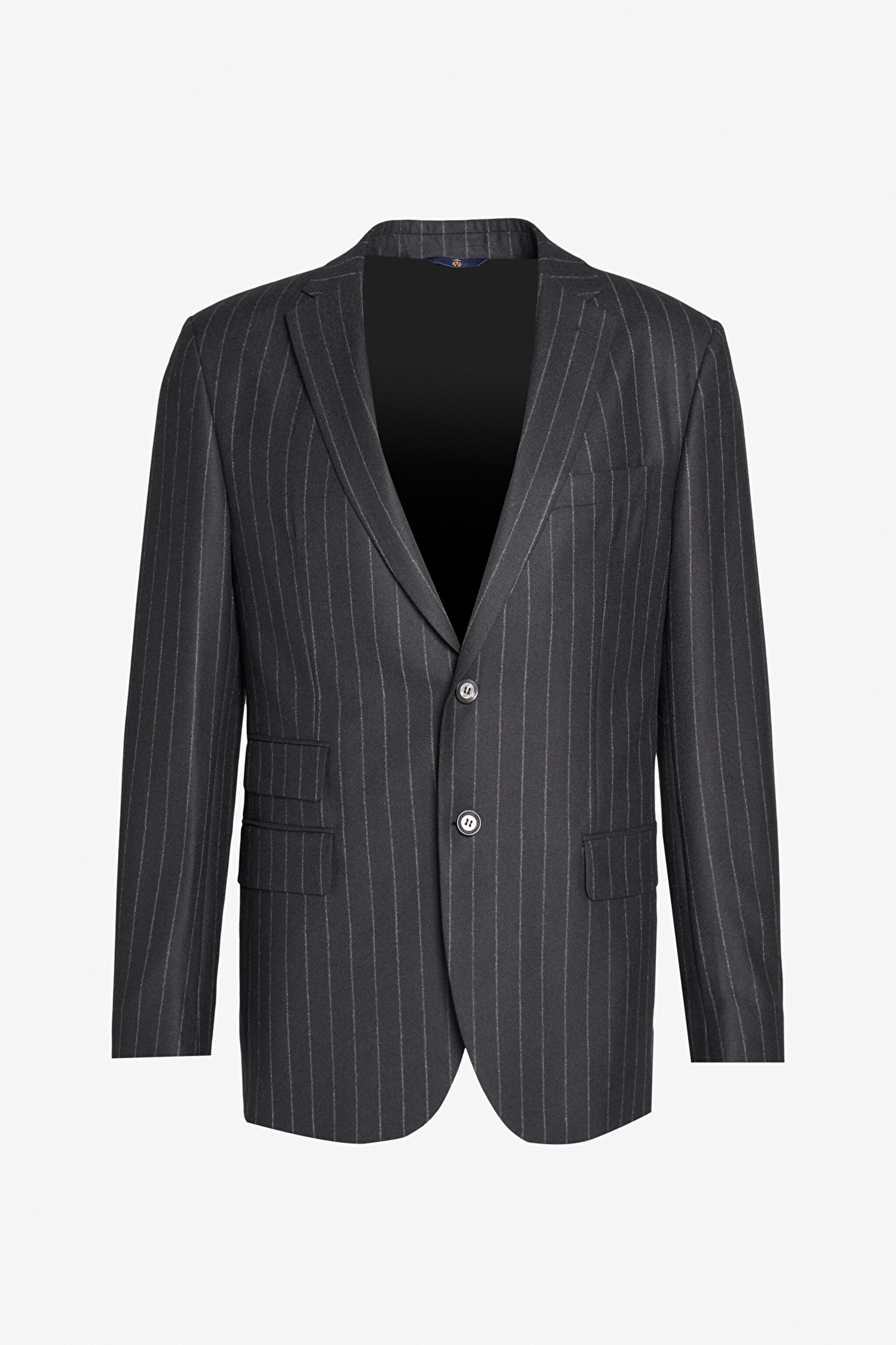 Yün Kaşmir Karışımlı Slim Fit Mono Yaka Takım Elbise - Siyah (görsel 5)