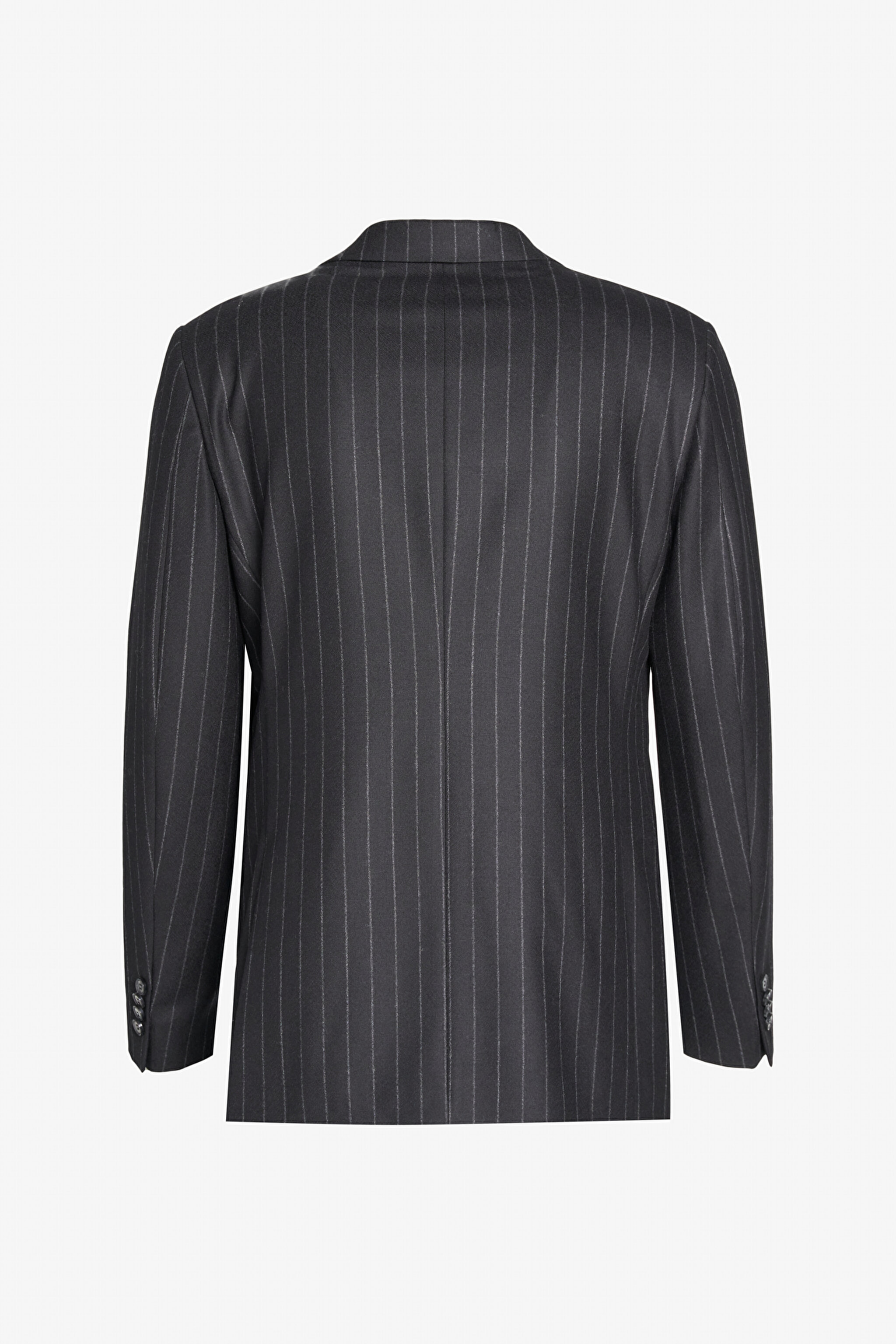 Yün Kaşmir Karışımlı Slim Fit Mono Yaka Takım Elbise - Siyah (görsel 7)