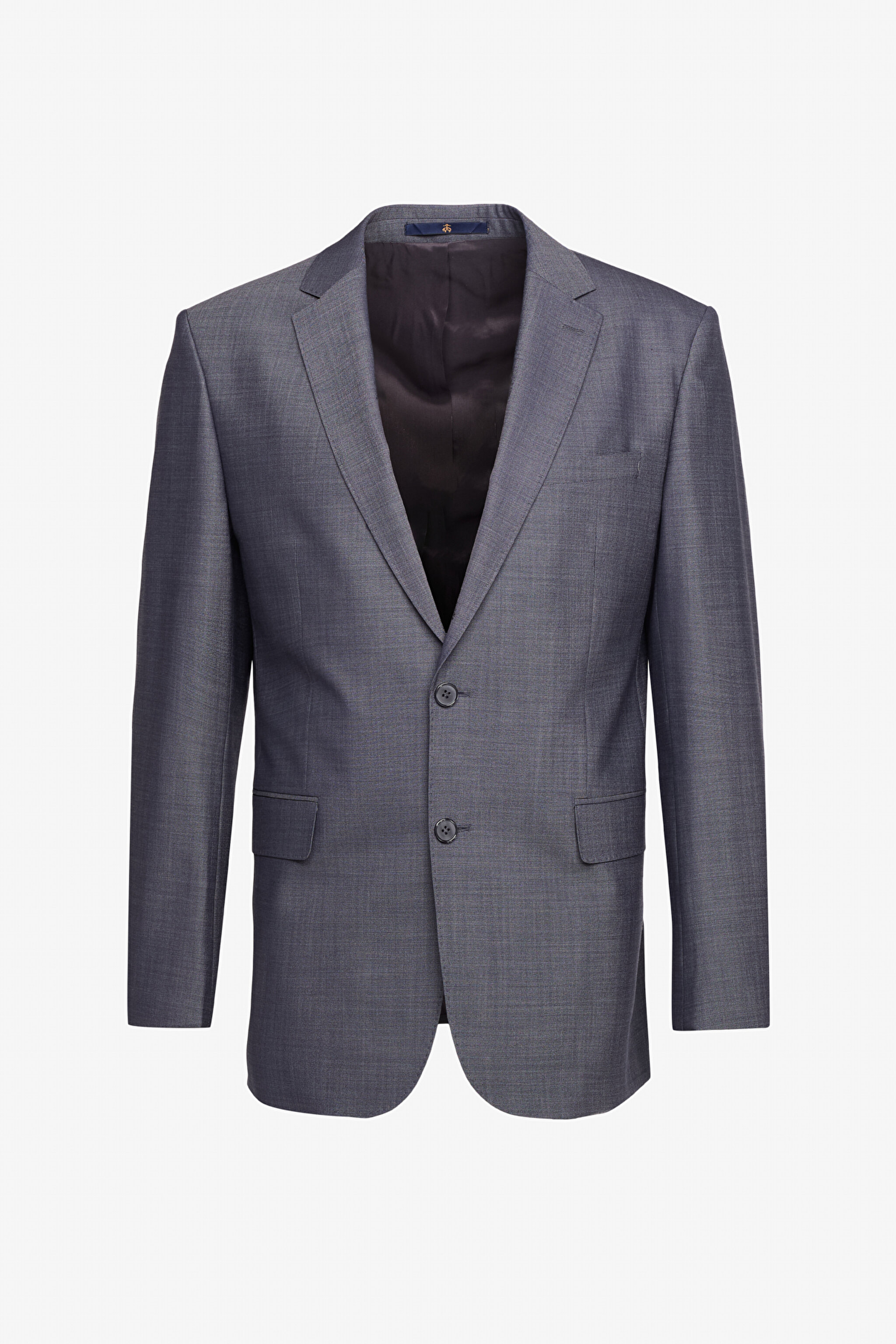 Yünlü Regular Fit Mono Yaka Takım Elbise - Gri (görsel 6)