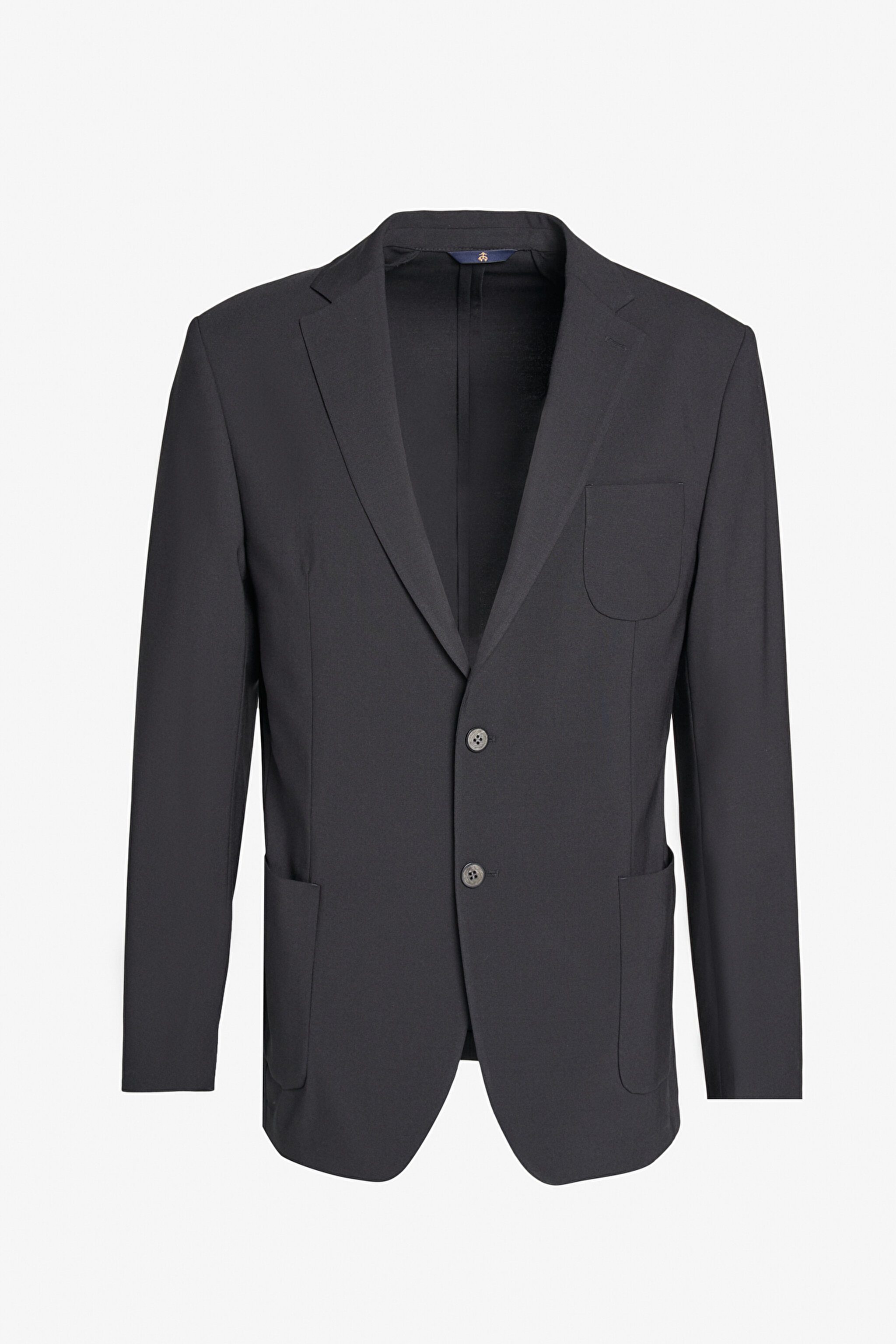 %100 Yün Regular Fit Mono Yaka Takım Elbise - Siyah