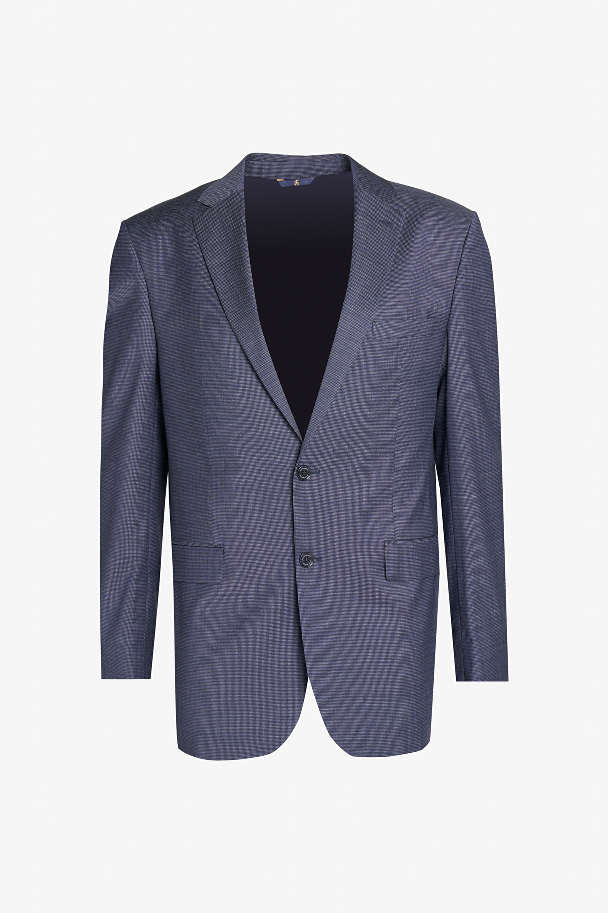 Yünlü Regular Fit Mono Yaka Takım Elbise - Lacivert