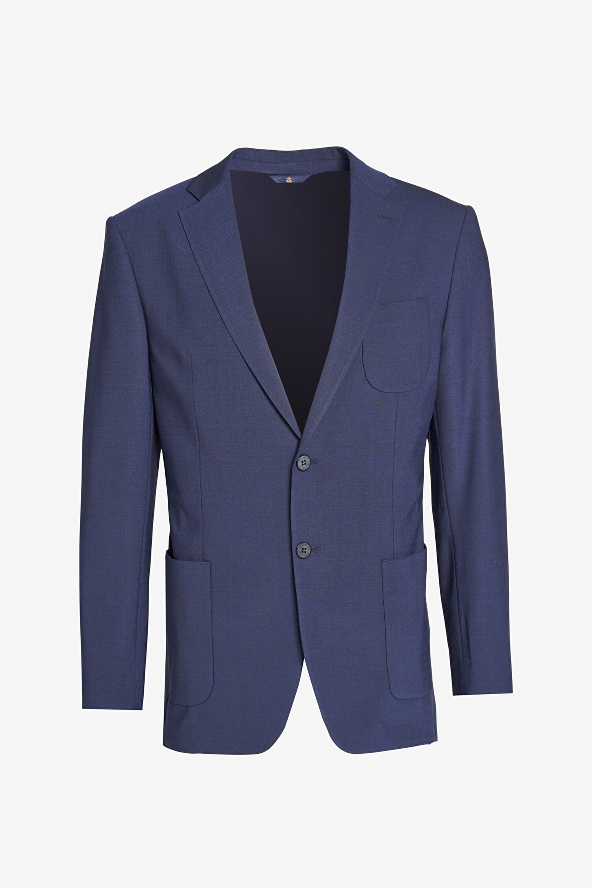 %100 Yün Slim Fit Mono Yaka Takım Elbise - Lacivert (görsel 8)