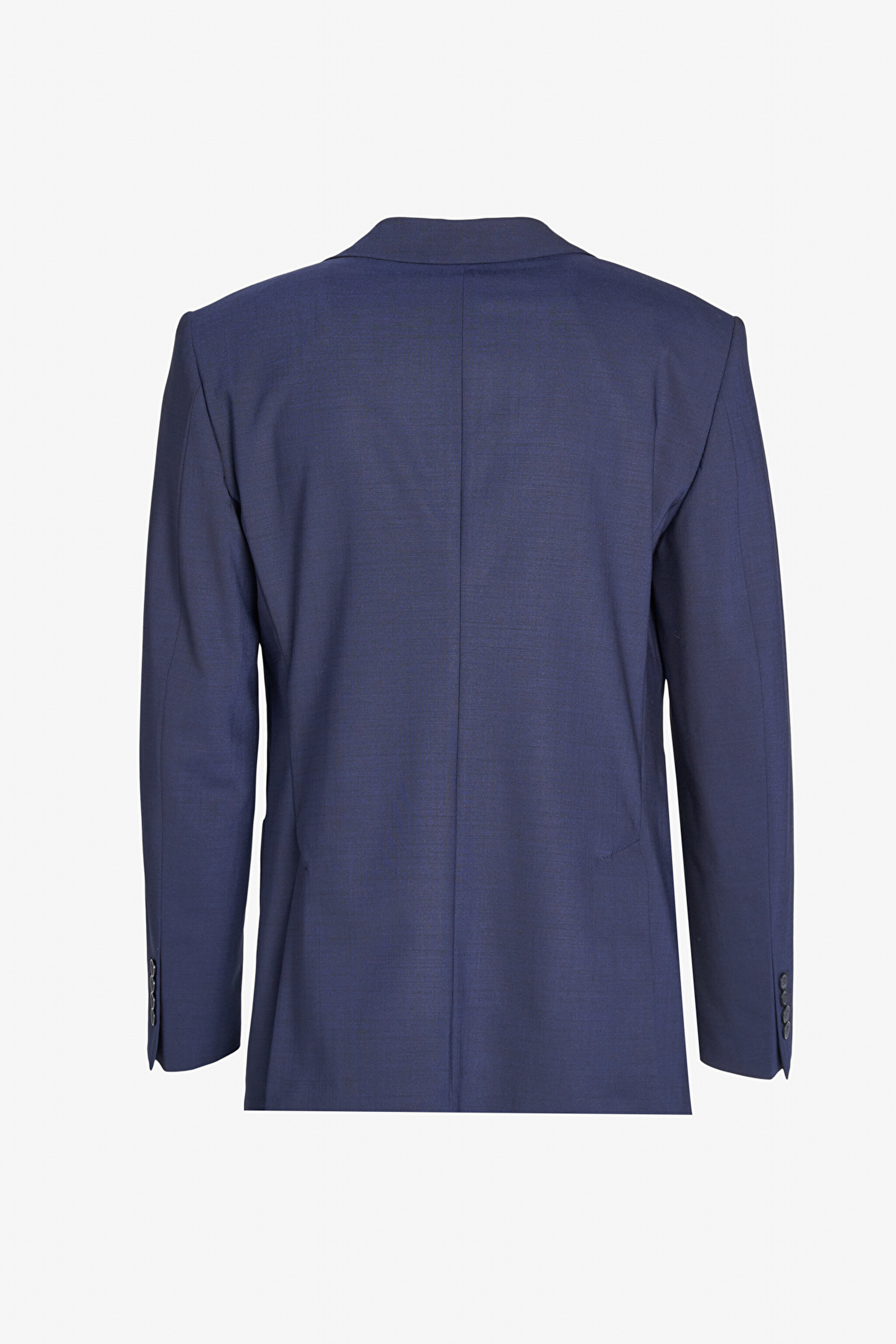 %100 Yün Slim Fit Mono Yaka Takım Elbise - Lacivert (görsel 10)