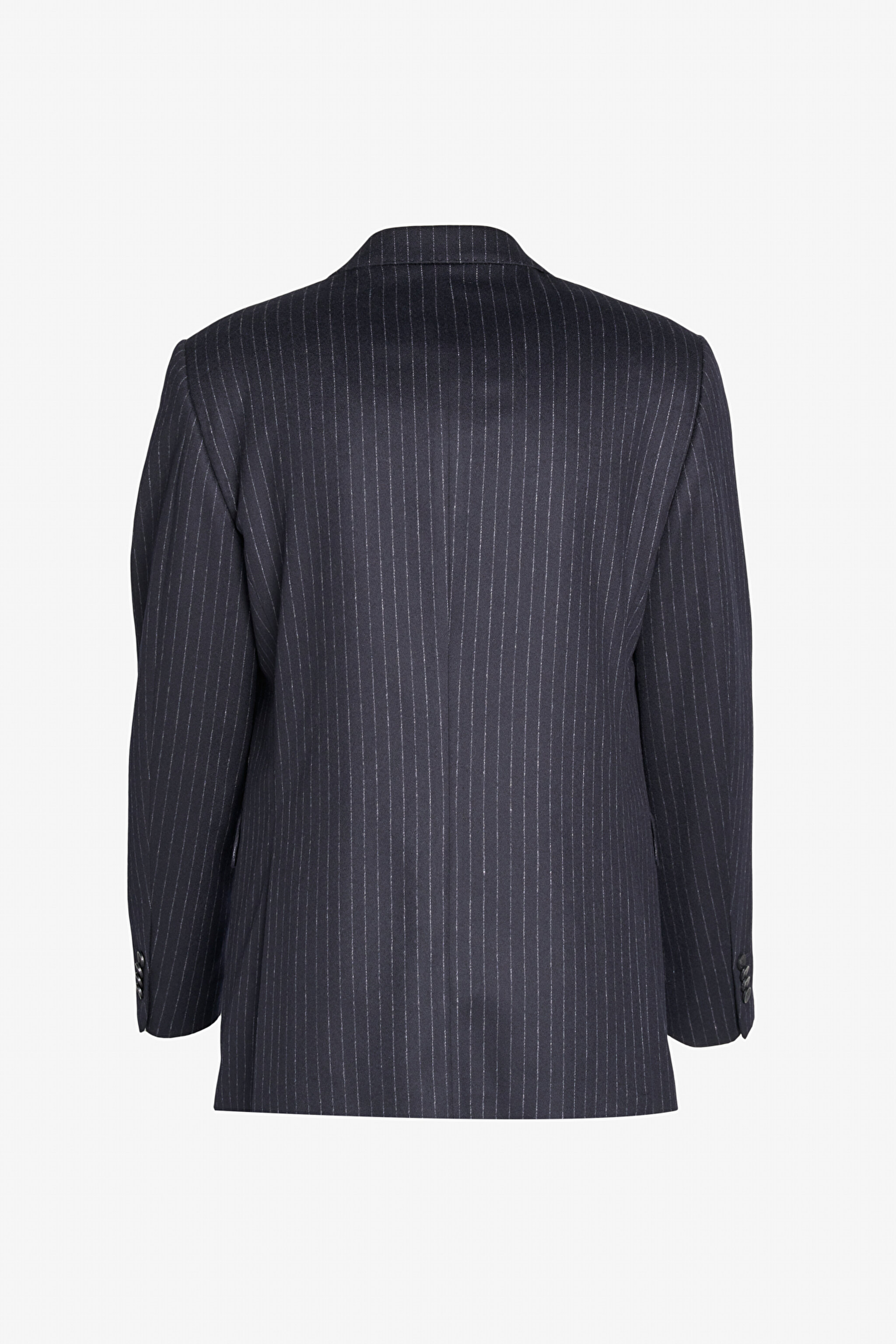 Yün Kaşmir Karışımlı Slim Fit Mono Yaka Takım Elbise - Lacivert (görsel 6)