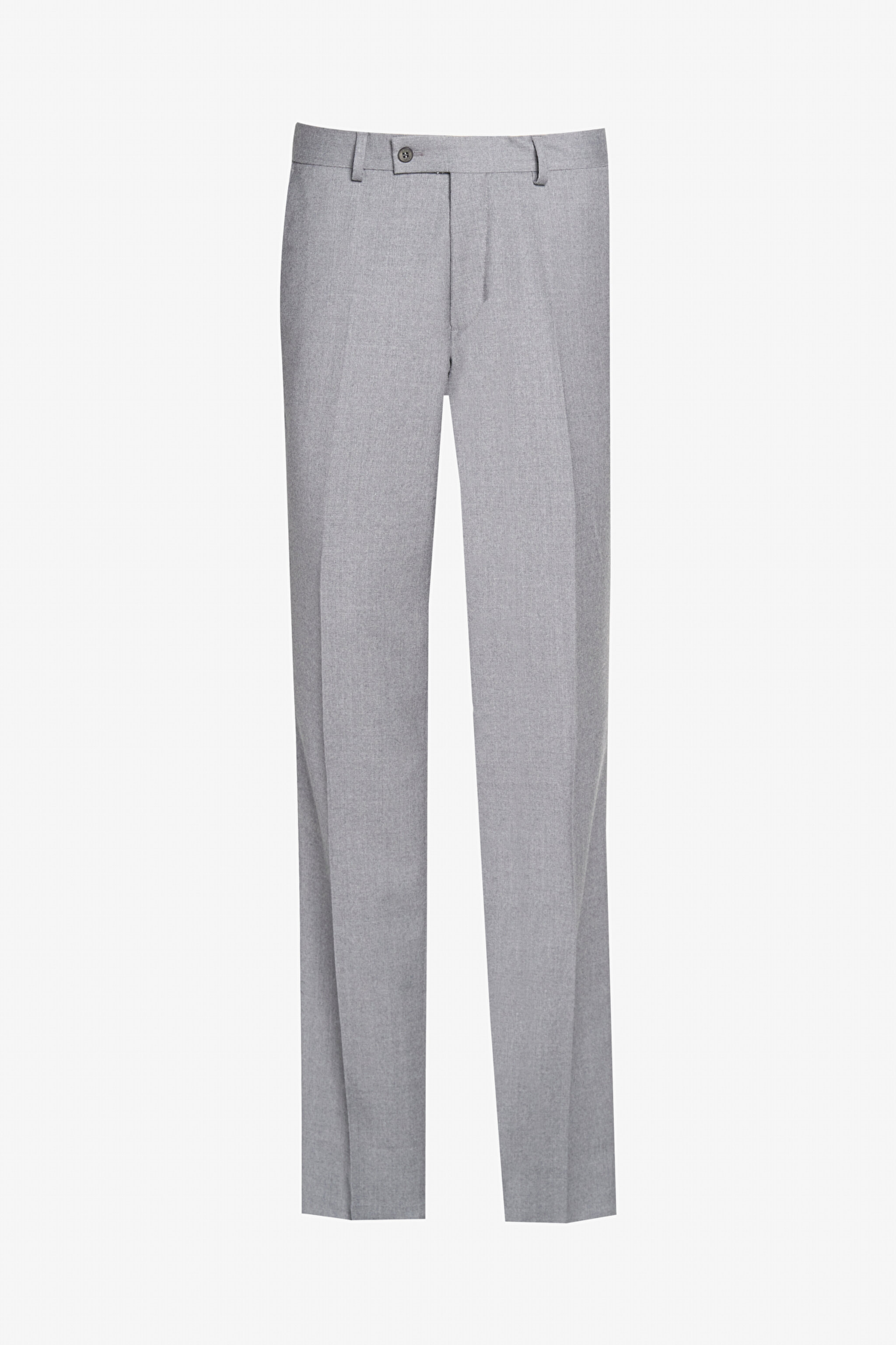 %100 Yün Slim Fit Mono Yaka Takım Elbise - Gri (görsel 7)