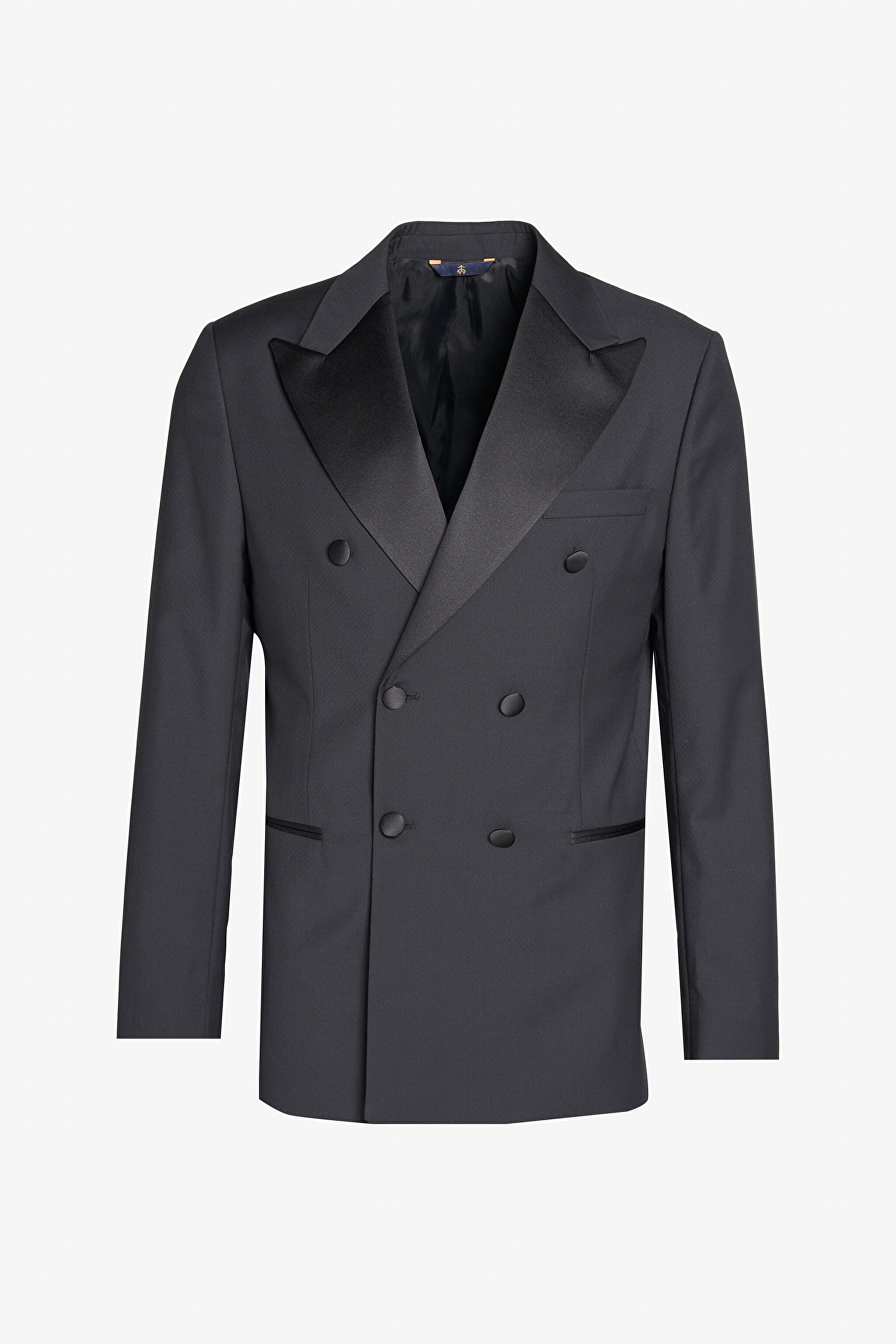 Yünlü Slim Fit Sivri Yaka Smokin - Siyah