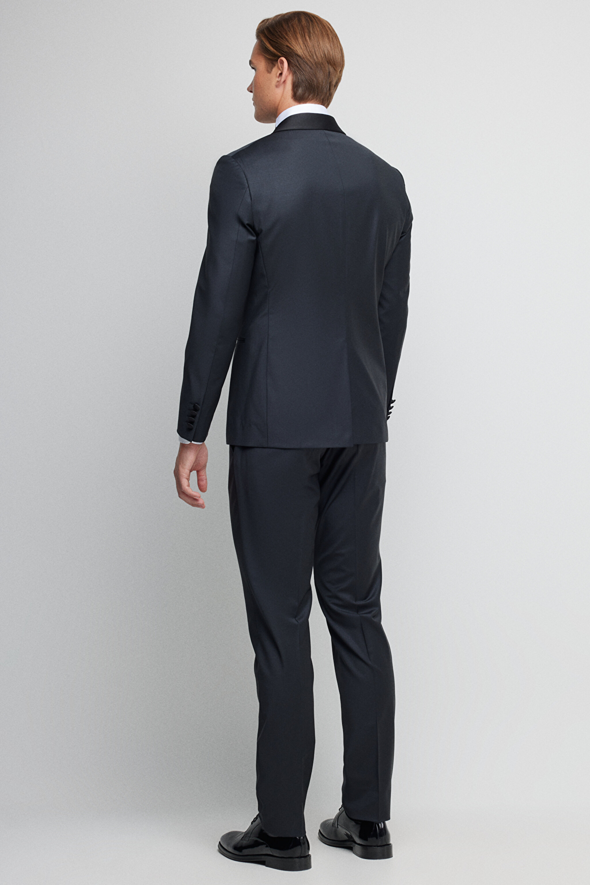 Yünlü Slim Fit Şal Yaka Smokin - Siyah (görsel 5)