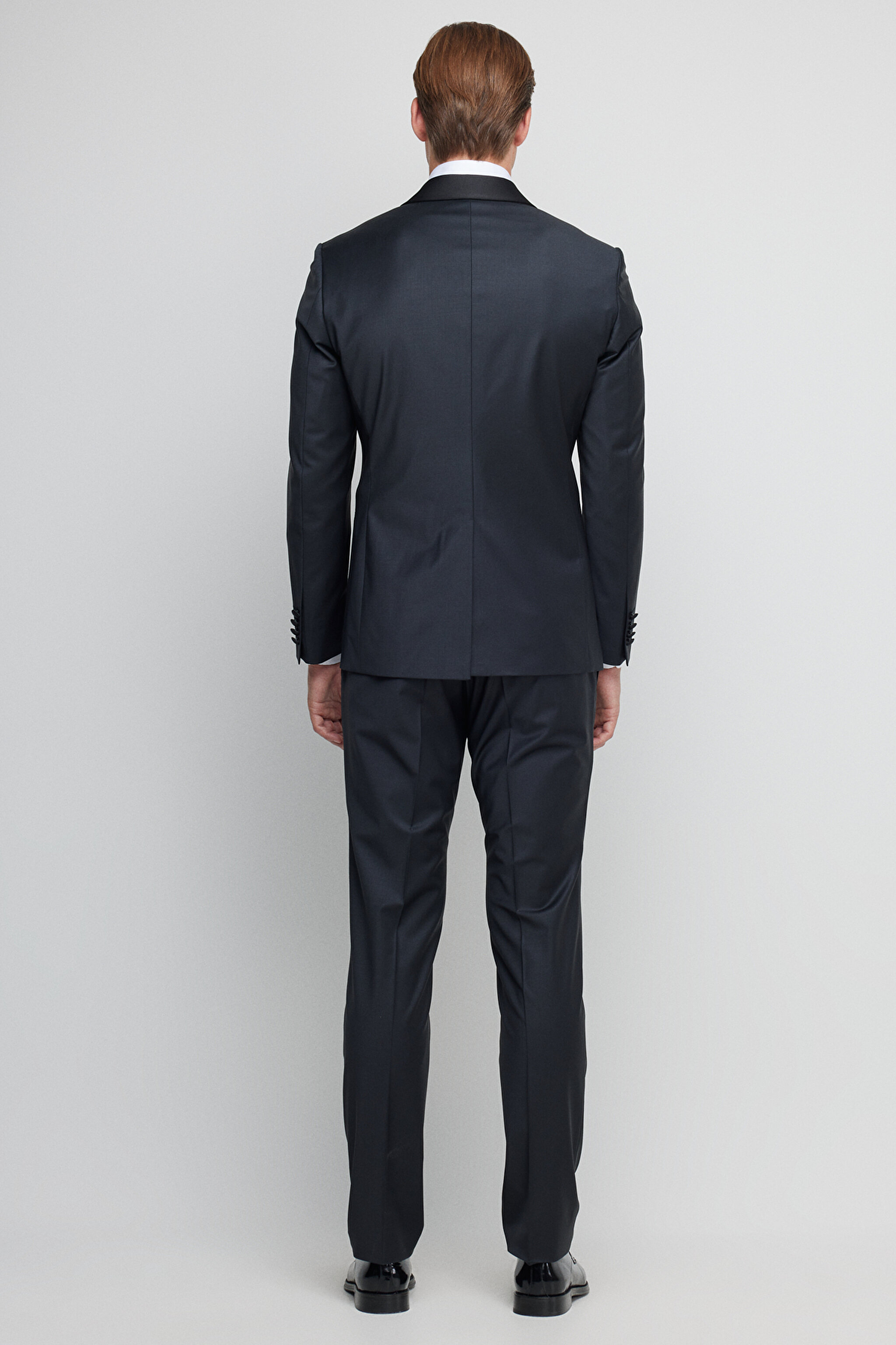 Yünlü Slim Fit Şal Yaka Smokin - Siyah (görsel 6)