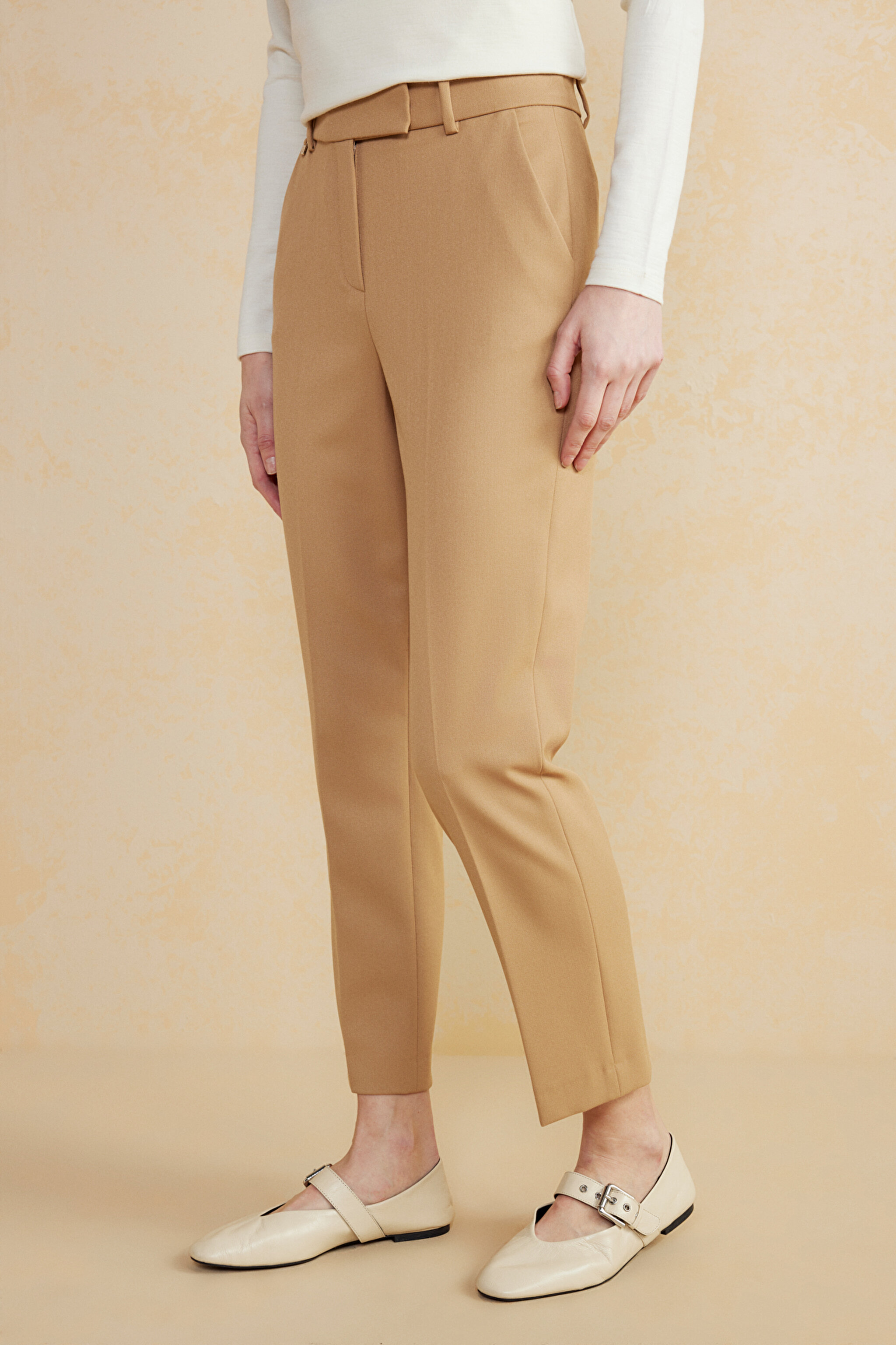Regular Fit Basic Kadın Pantolon - Camel (görsel 3)