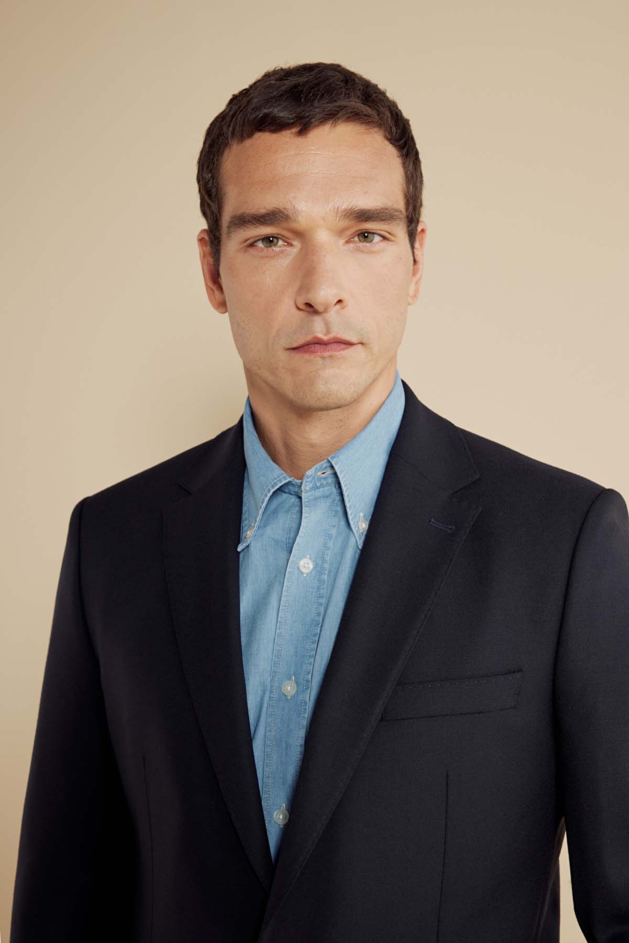  %100 Yün Mono Yaka Regular Fit  Blazer - Lacivert (görsel 6)