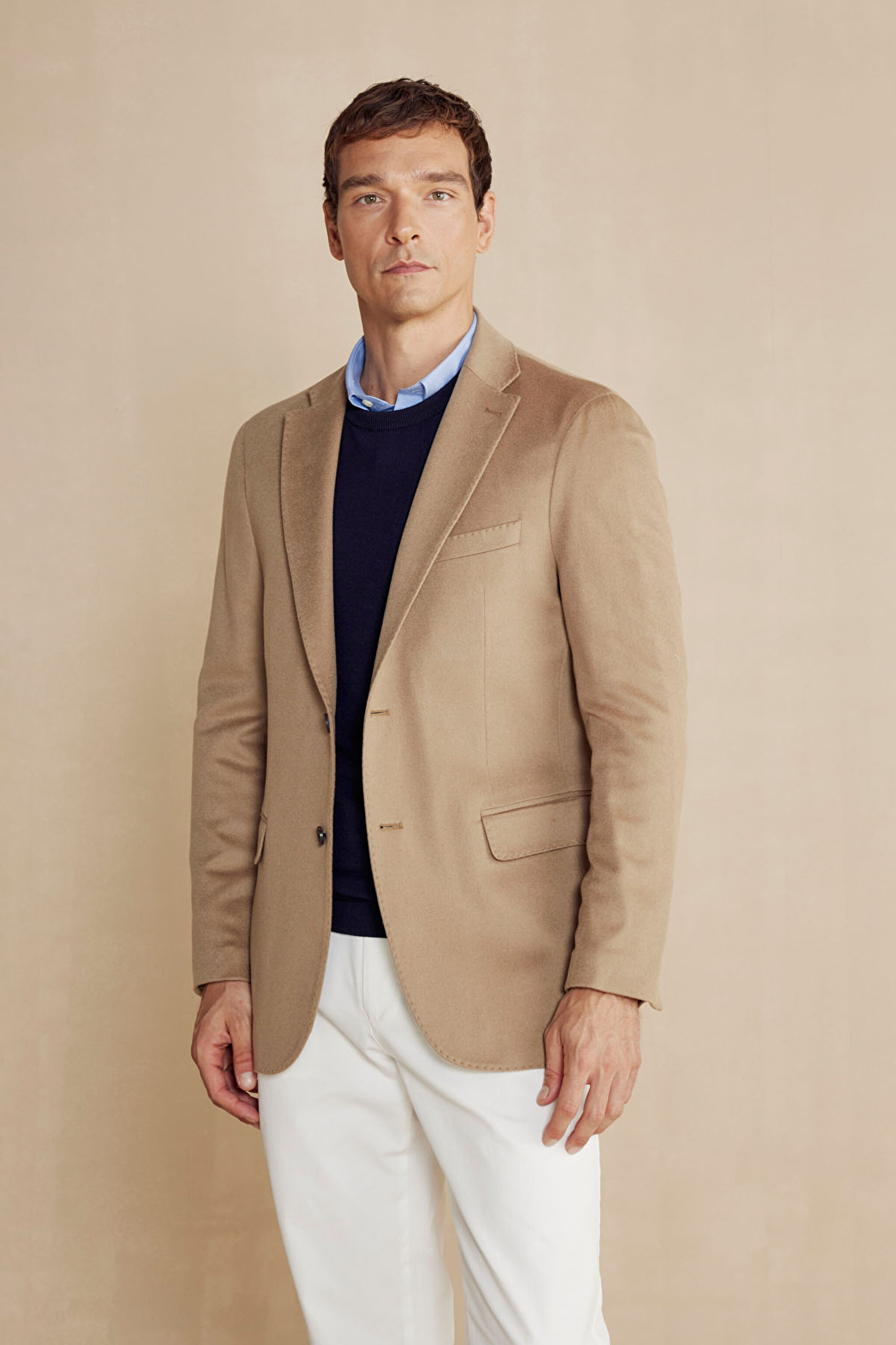 Limited Edition Regular Fit Kaşmir Erkek Ceket - Camel (görsel 2)