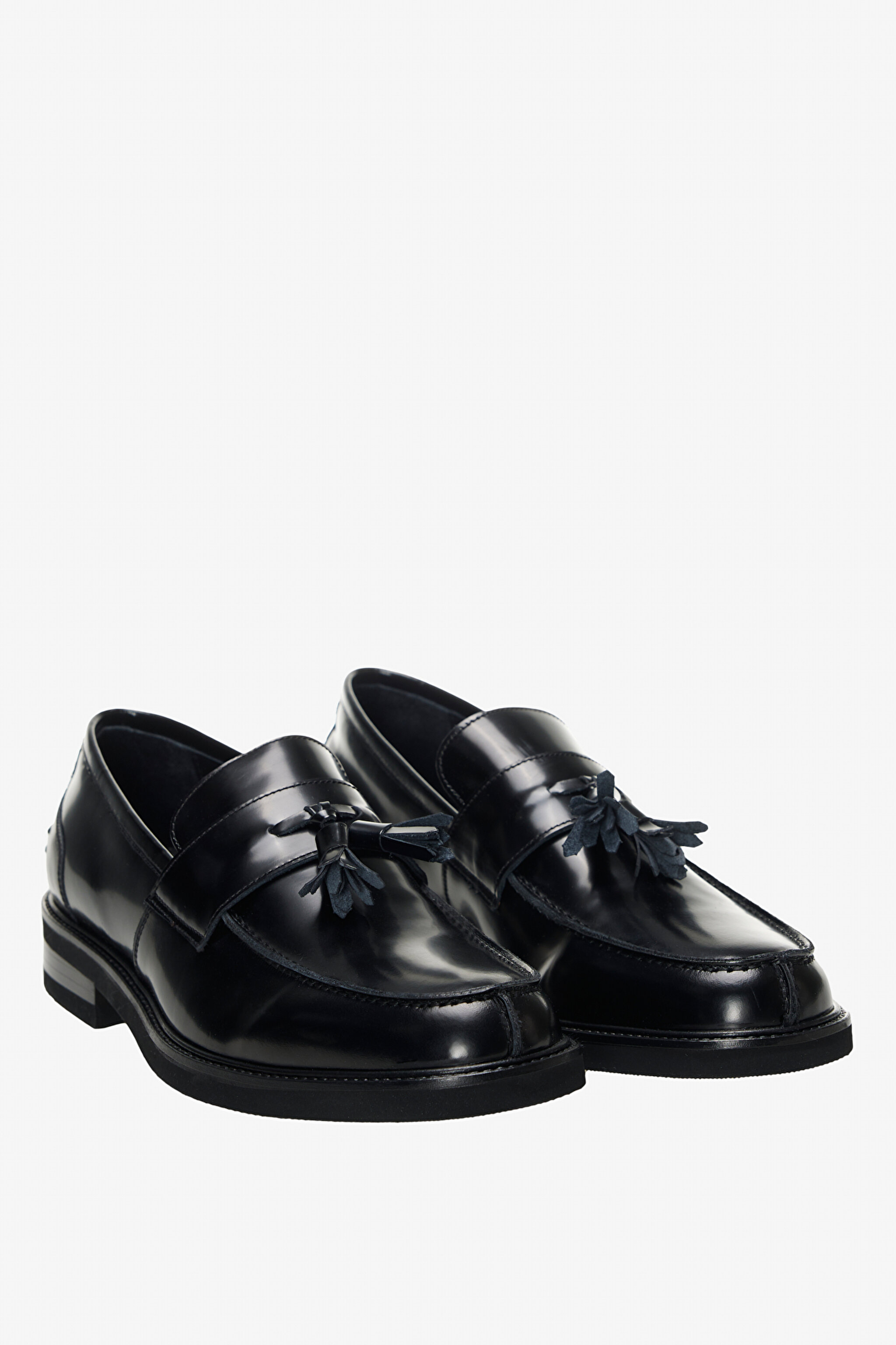 100% Deri Püskül Detaylı Loafer - Siyah (görsel 2)