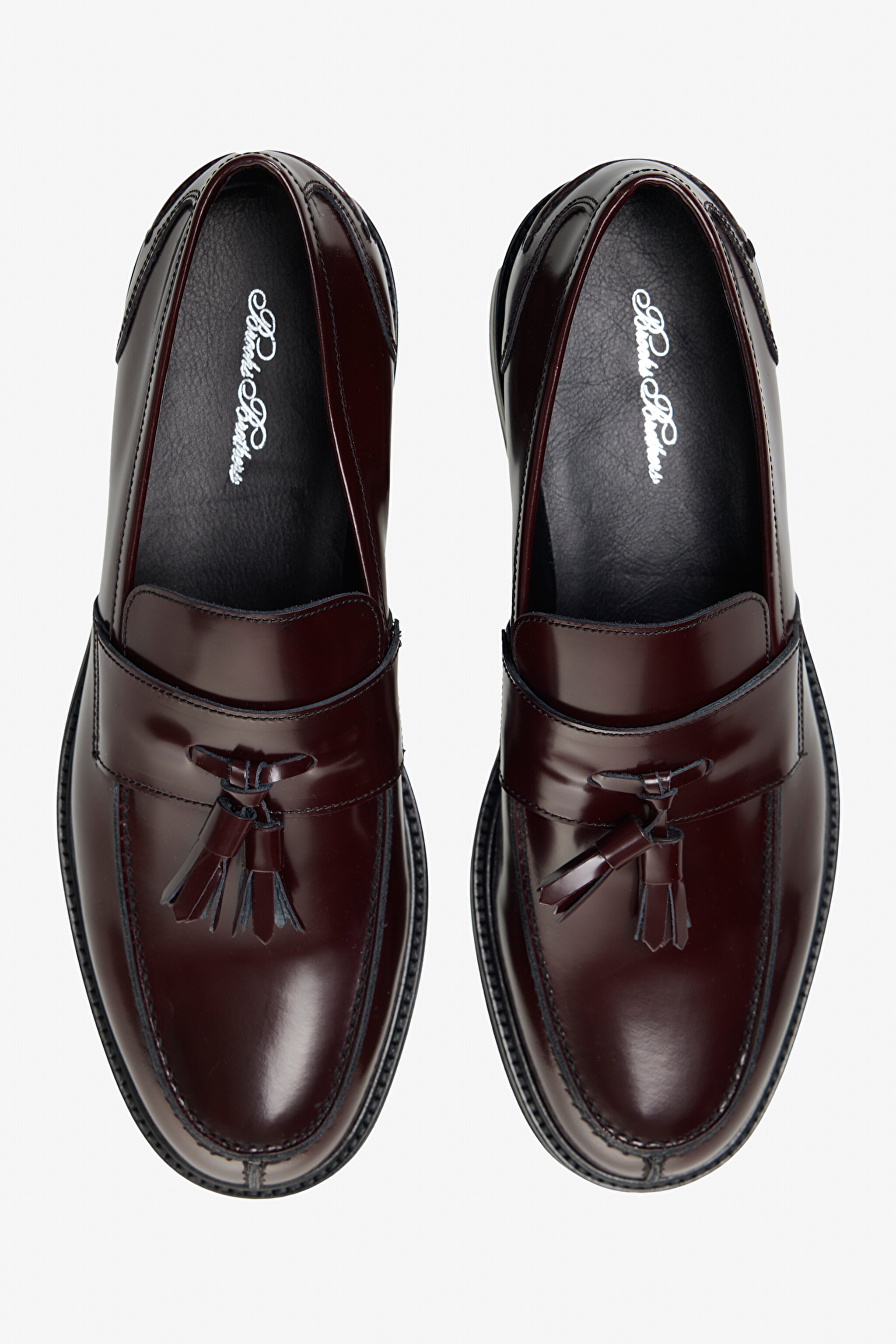 100% Deri Püskül Detaylı Loafer - Bordo (görsel 3)