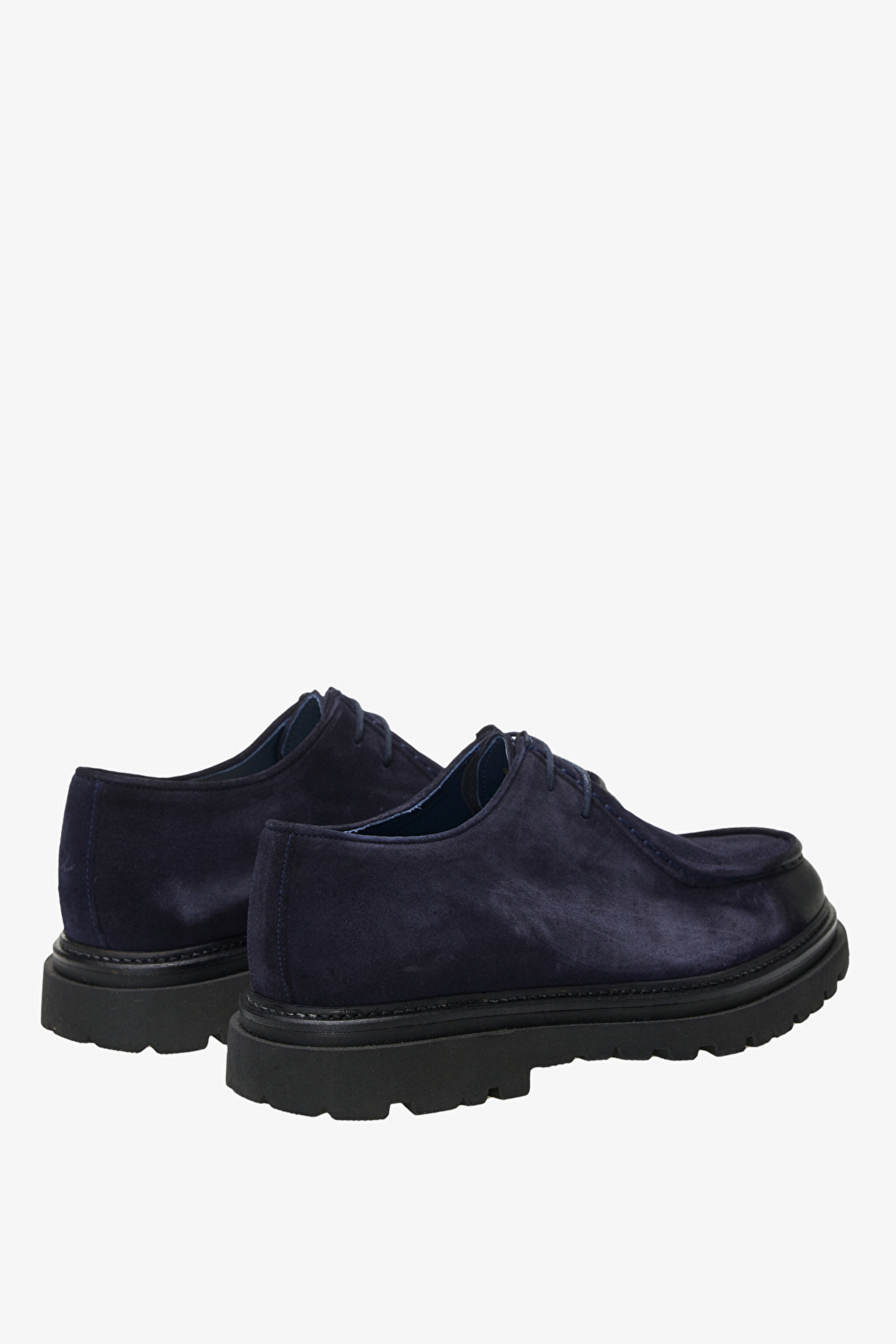 100% Süet Bağcıklı Loafer - Lacivert (görsel 4)