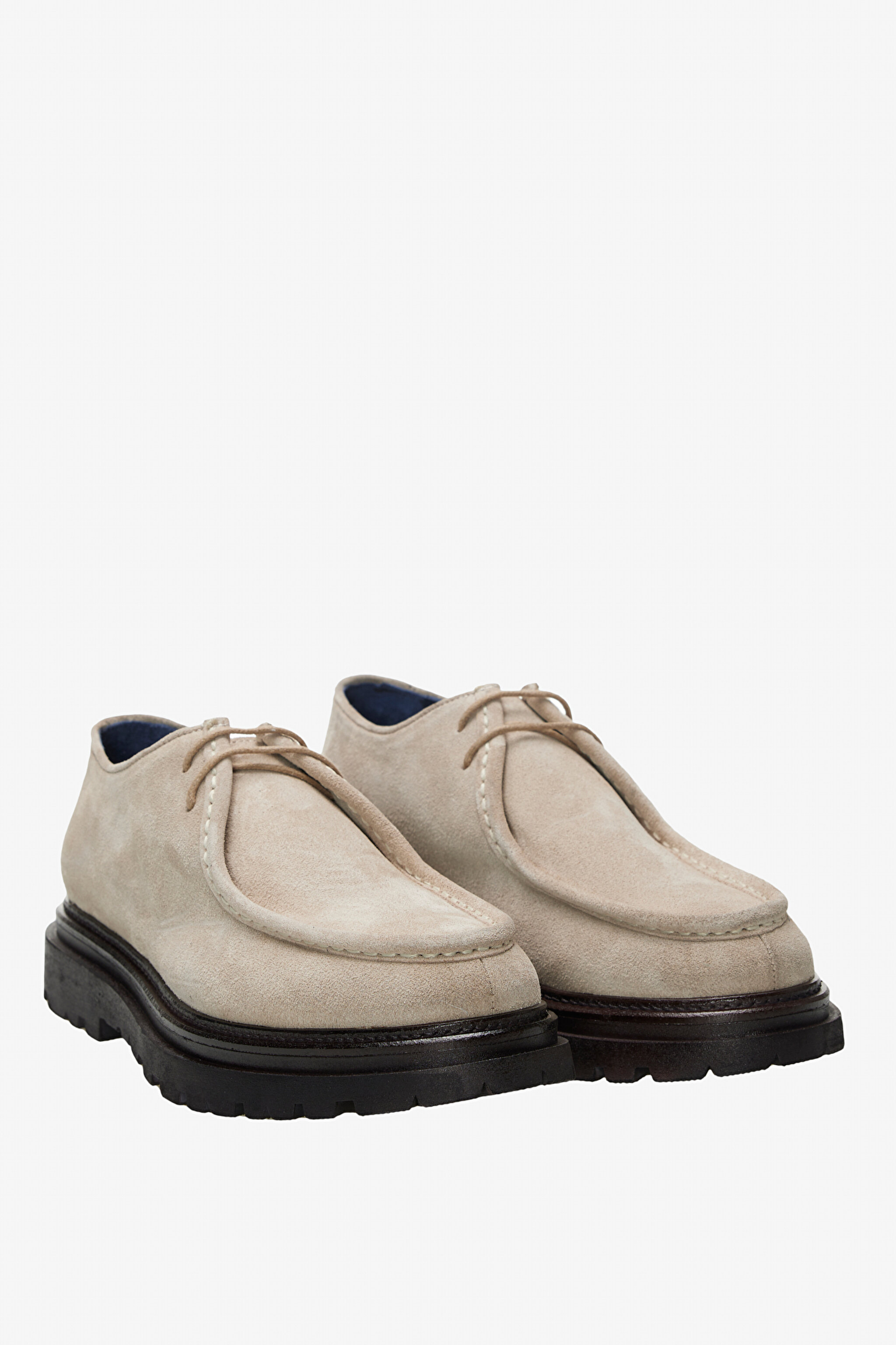 100% Süet Bağcıklı Loafer - Bej (görsel 2)